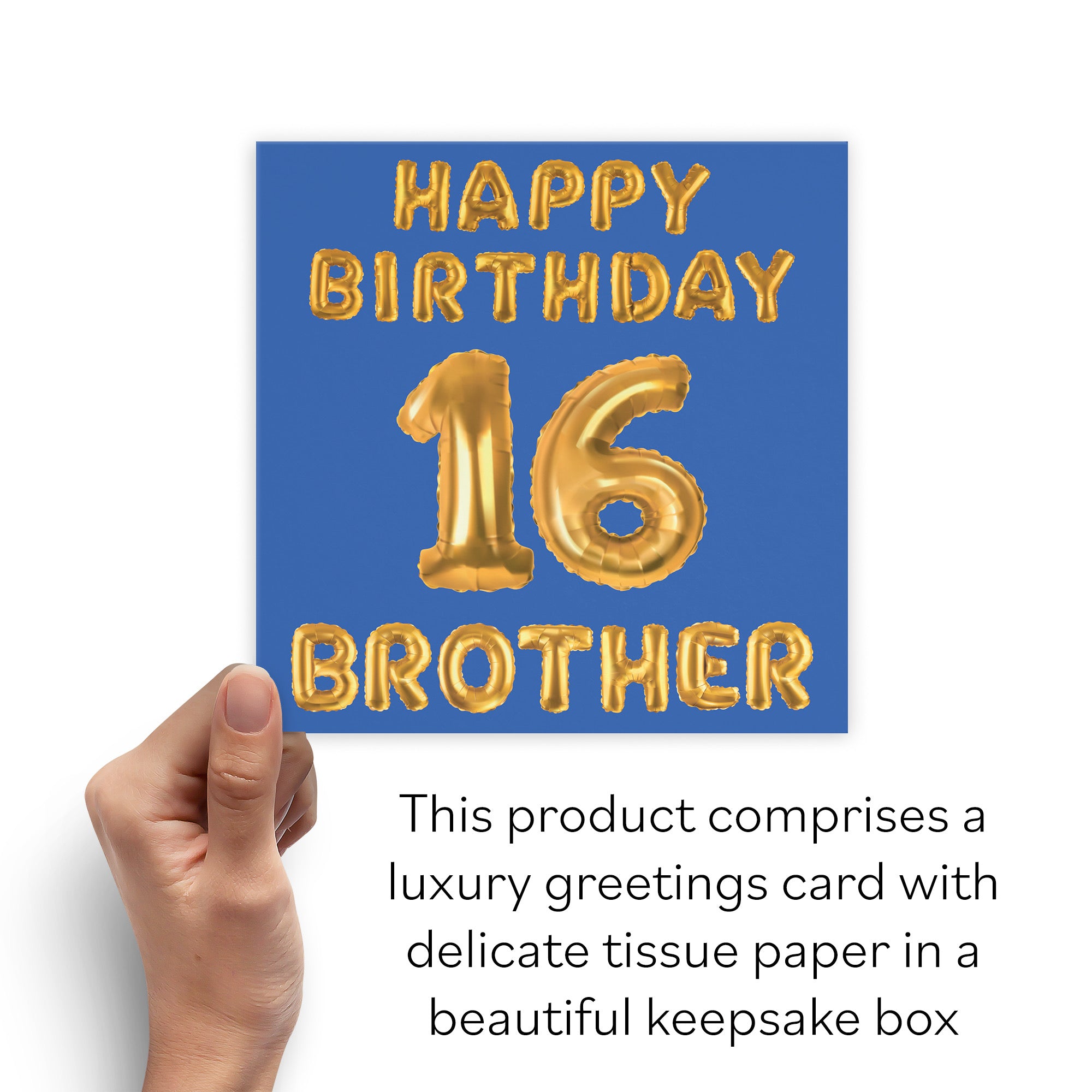 Boxed 16th Brother Birthday Card Balloon - Default Title (B0D5RNQLZX)