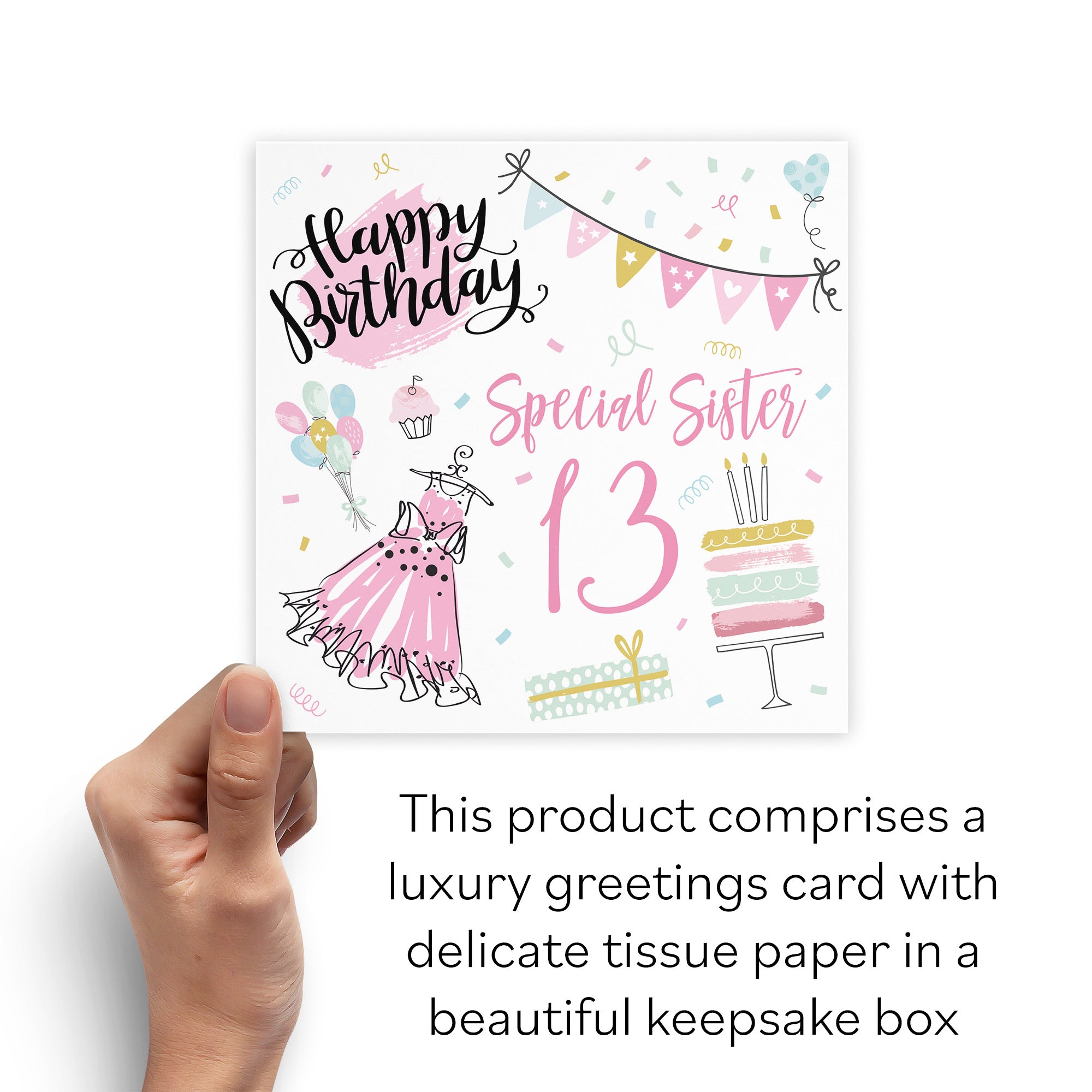 Boxed 13th Sister Birthday Card Party - Default Title (B0D5RNS9BX)