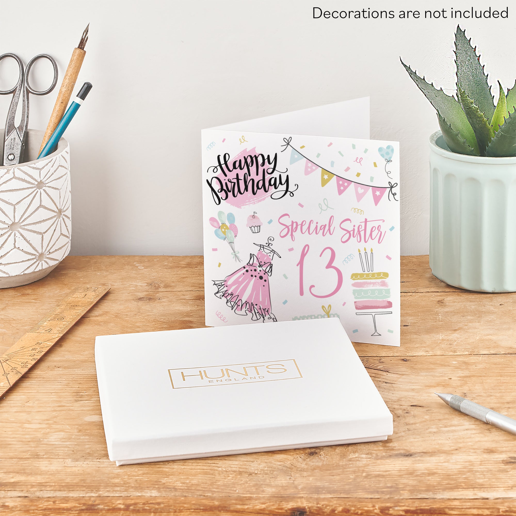 Boxed 13th Sister Birthday Card Party - Default Title (B0D5RNS9BX)