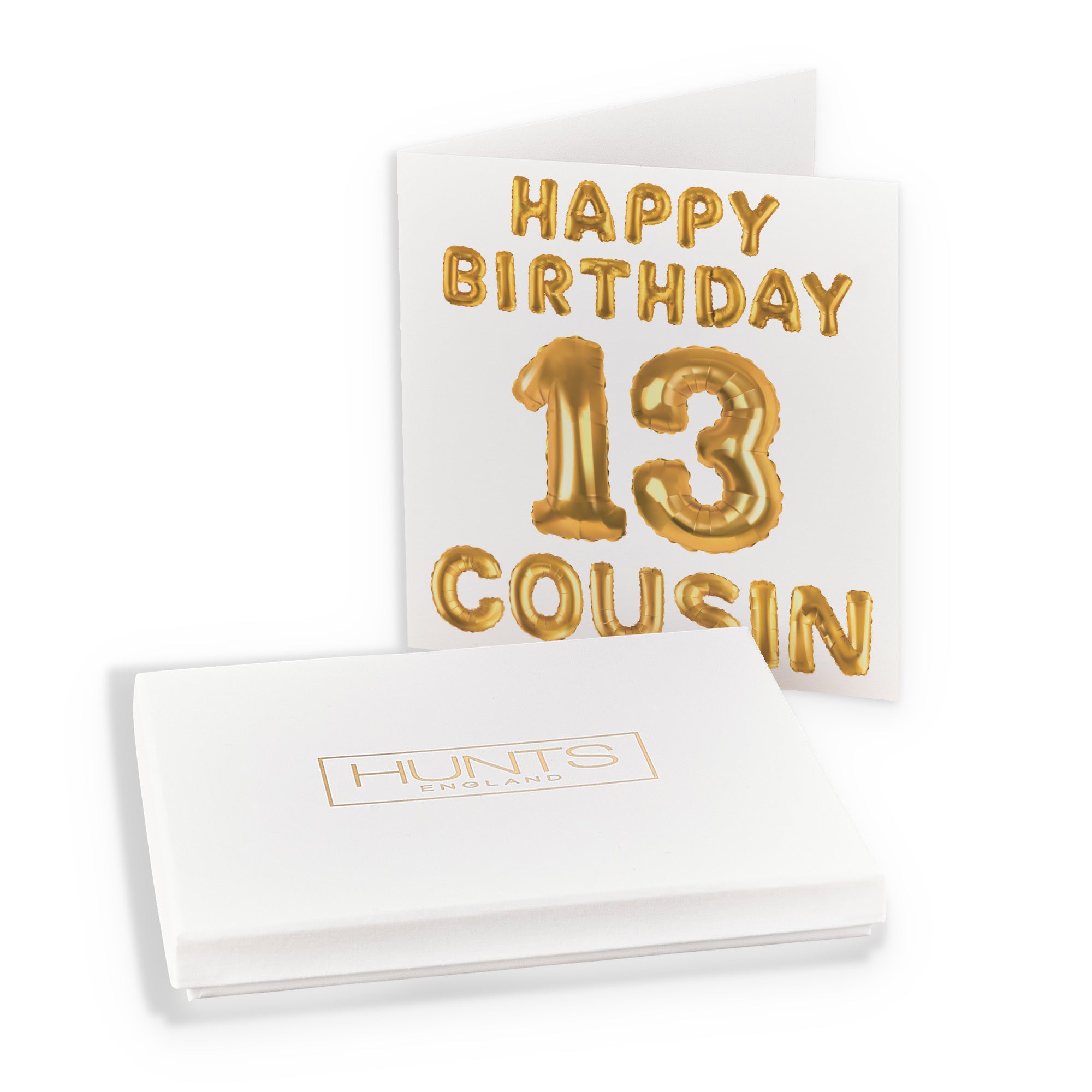 Boxed 13th Cousin Birthday Card Balloon - Default Title (B0D5RNSCBJ)