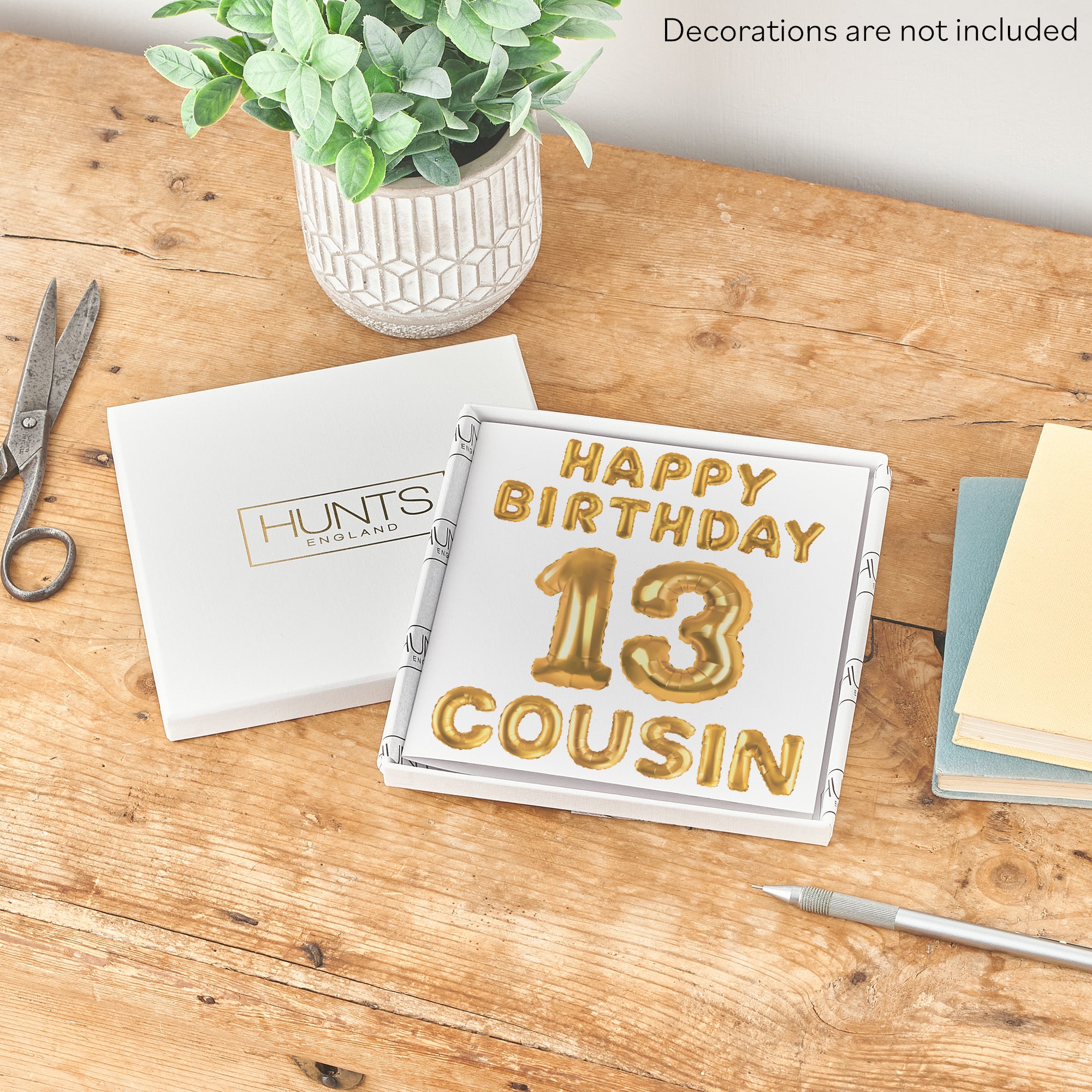 Boxed 13th Cousin Birthday Card Balloon - Default Title (B0D5RNSCBJ)