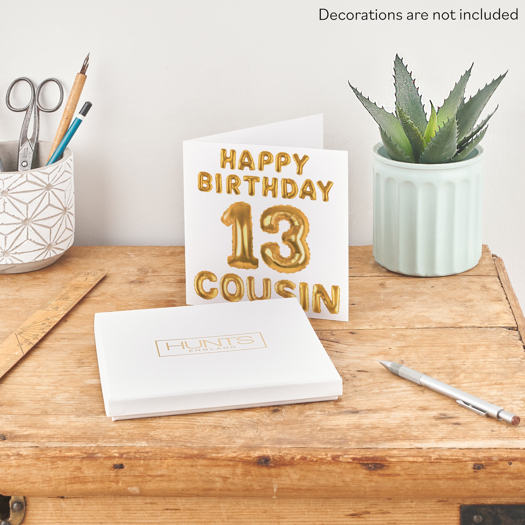 Boxed 13th Cousin Birthday Card Balloon - Default Title (B0D5RNSCBJ)