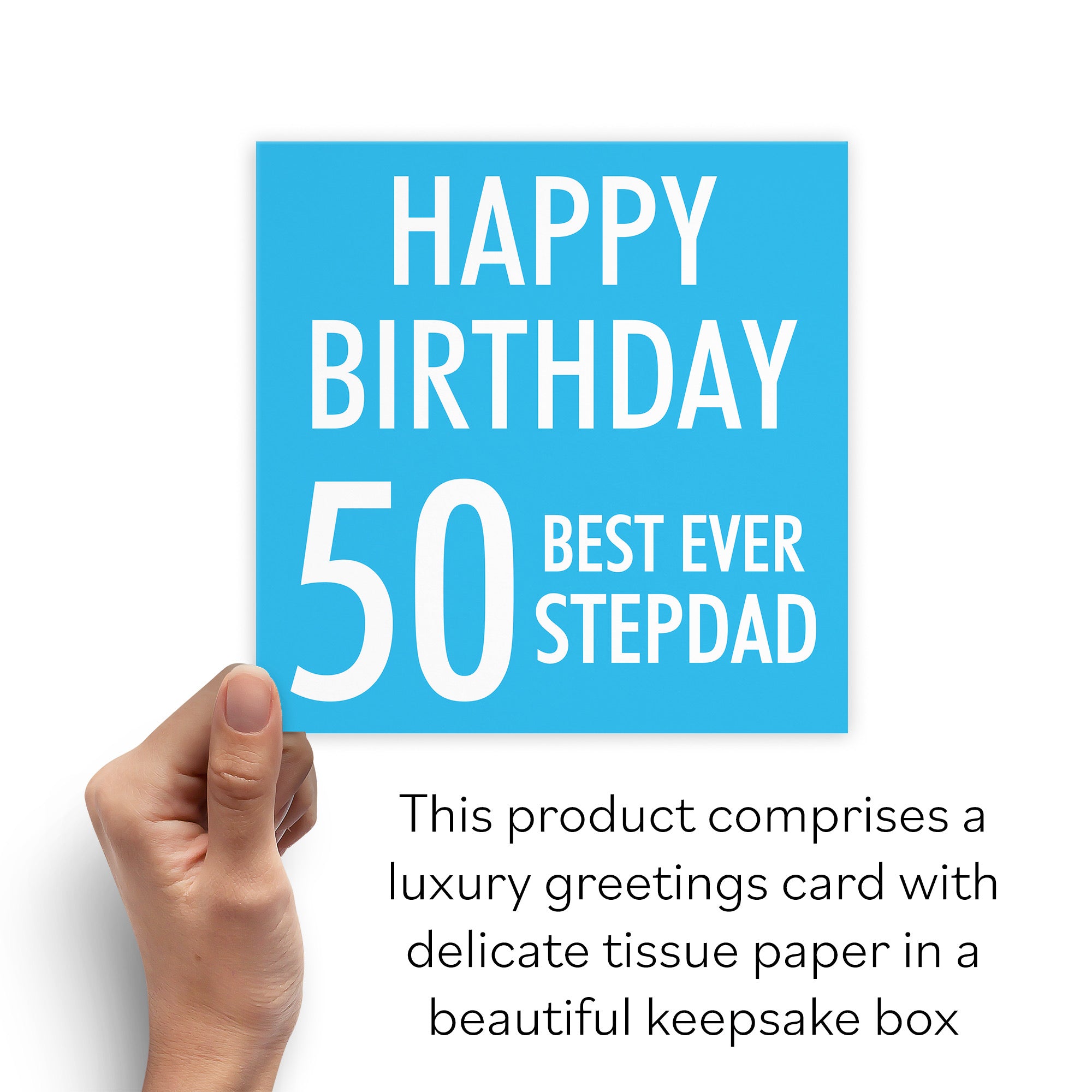 Boxed 50th Stepdad Birthday Card Urban Colour - Default Title (B0D5RNSCDT)