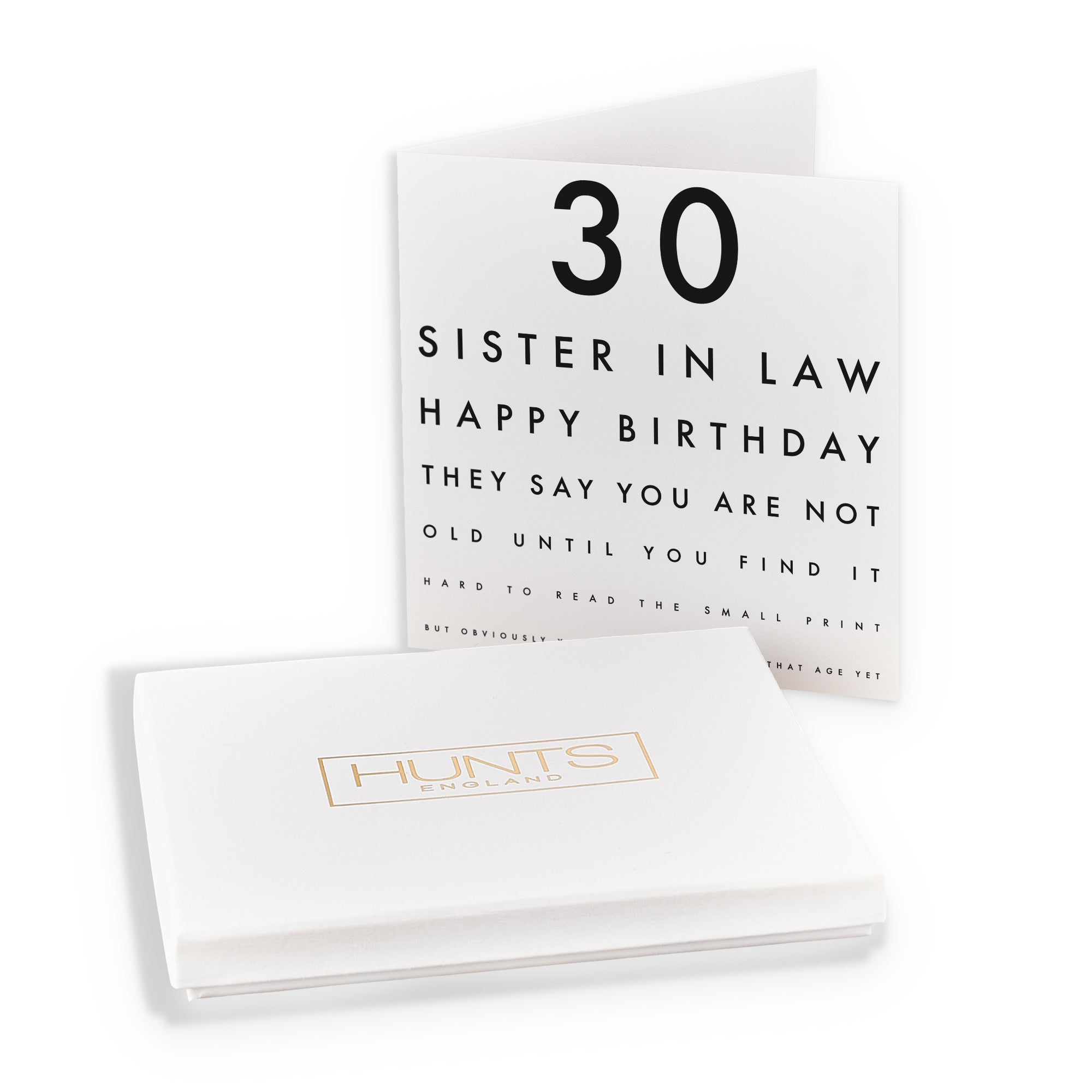 Boxed 30th Sister In Law Funny Eye Sight Birthday Card Letters - Default Title (B0D5RNTP23)