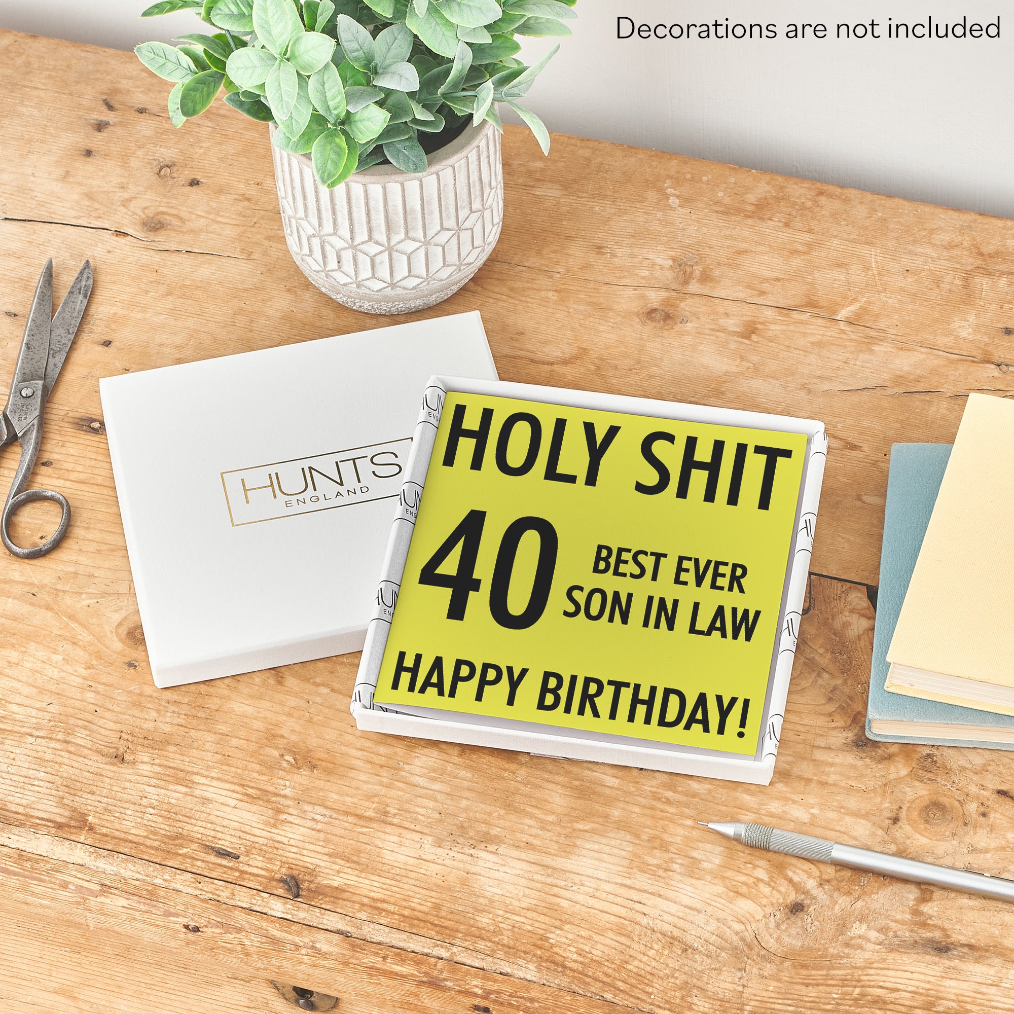 Boxed 40th Son In Law Birthday Card Holy Shit - Default Title (B0D5RNVQ4G)