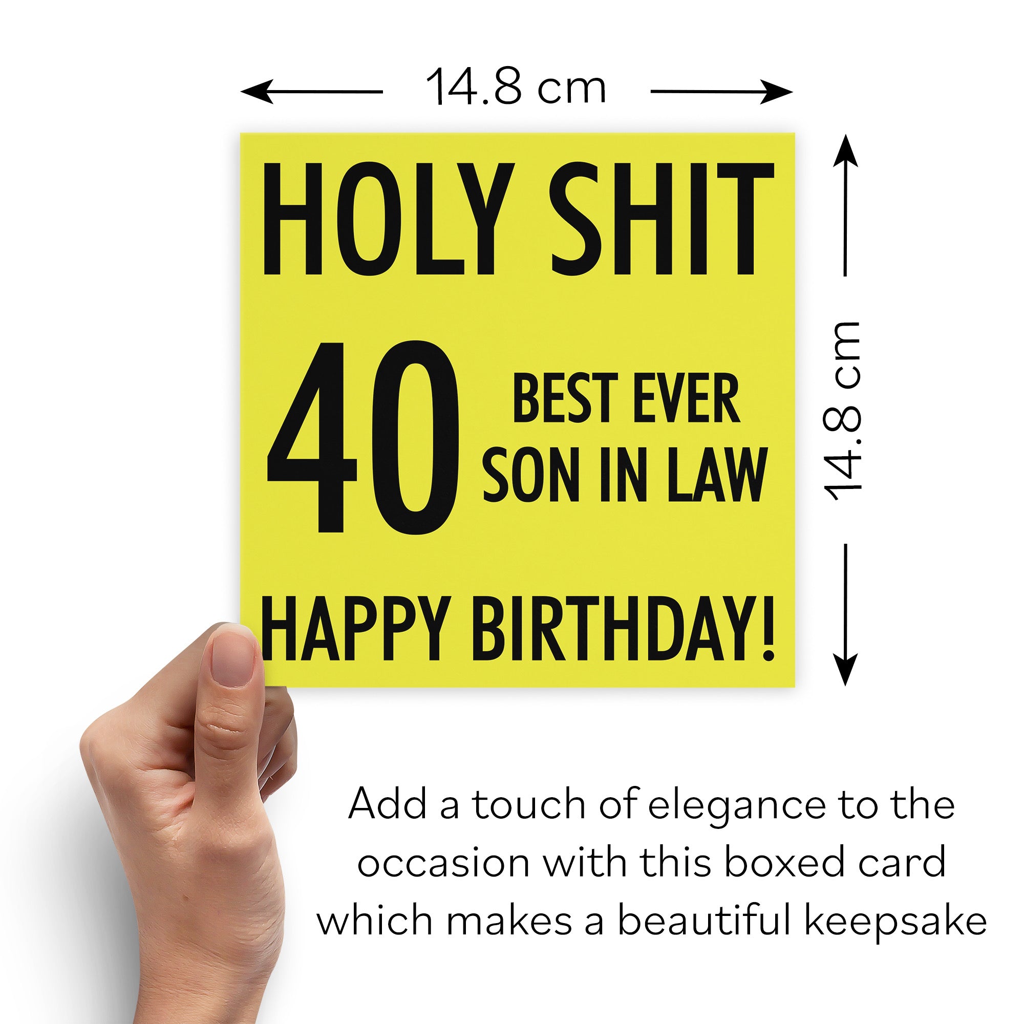 Boxed 40th Son In Law Birthday Card Holy Shit - Default Title (B0D5RNVQ4G)