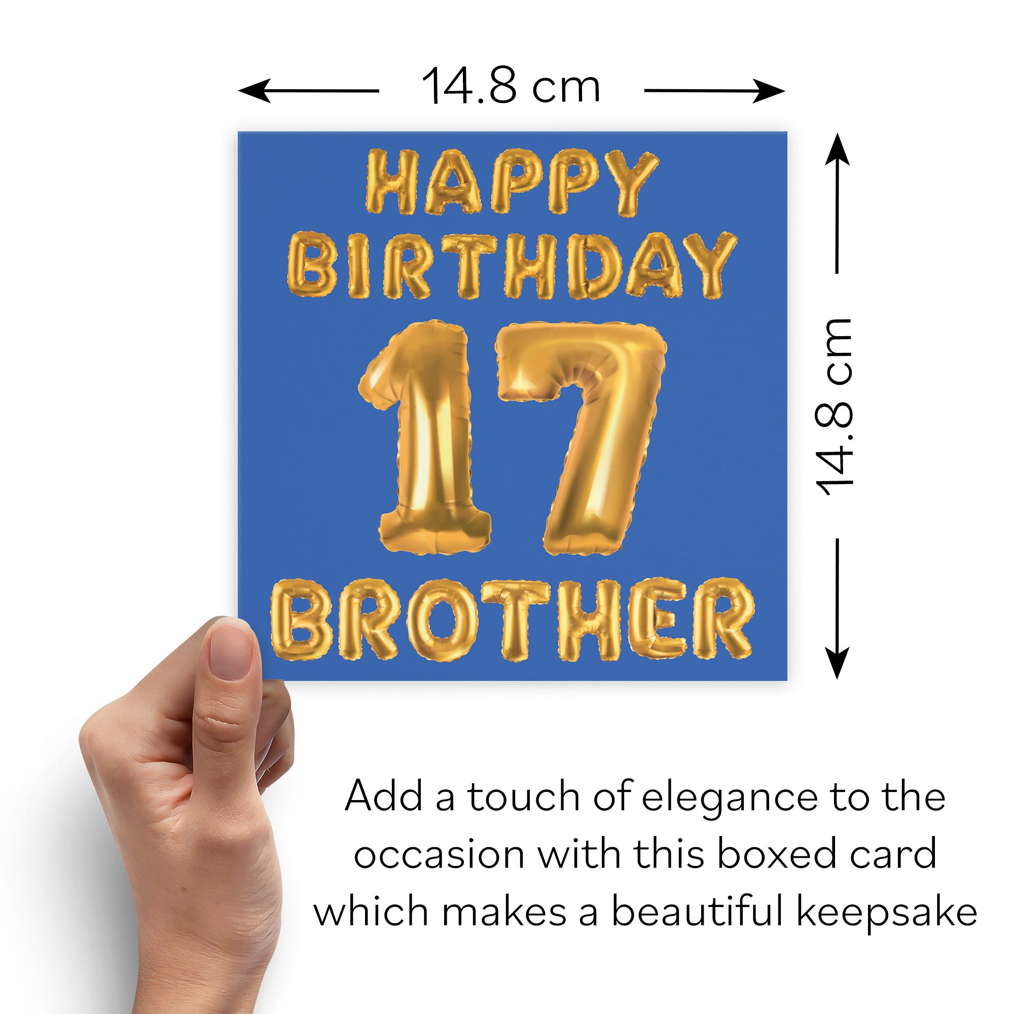 Boxed 17th Brother Birthday Card Balloon - Default Title (B0D5RNWQGF)