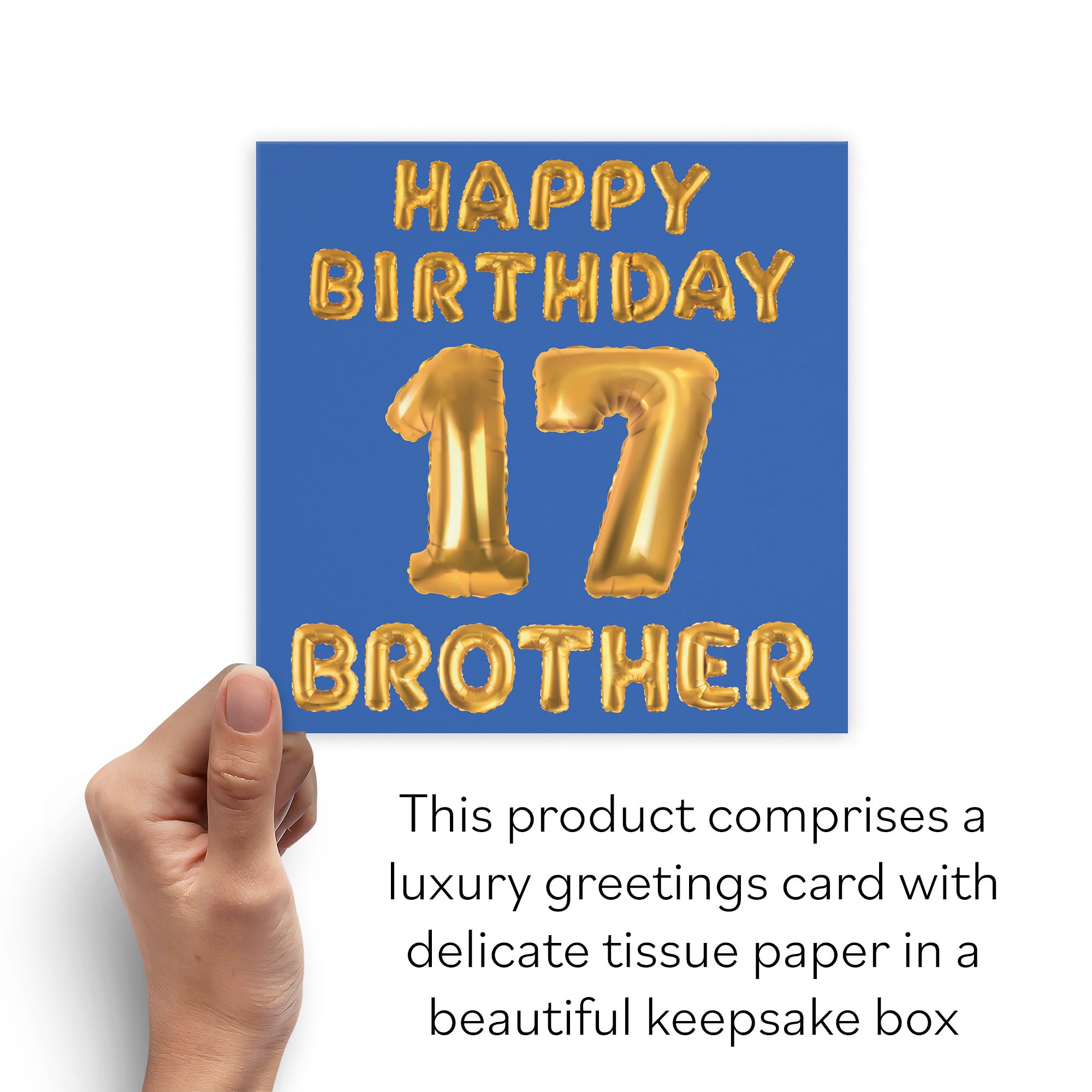 Boxed 17th Brother Birthday Card Balloon - Default Title (B0D5RNWQGF)