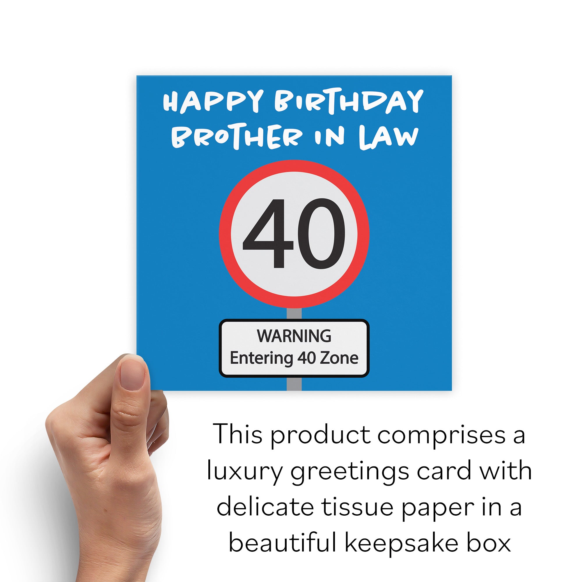 Boxed 40th Brother In Law Birthday Card Road Sign - Default Title (B0D5RNWRNF)