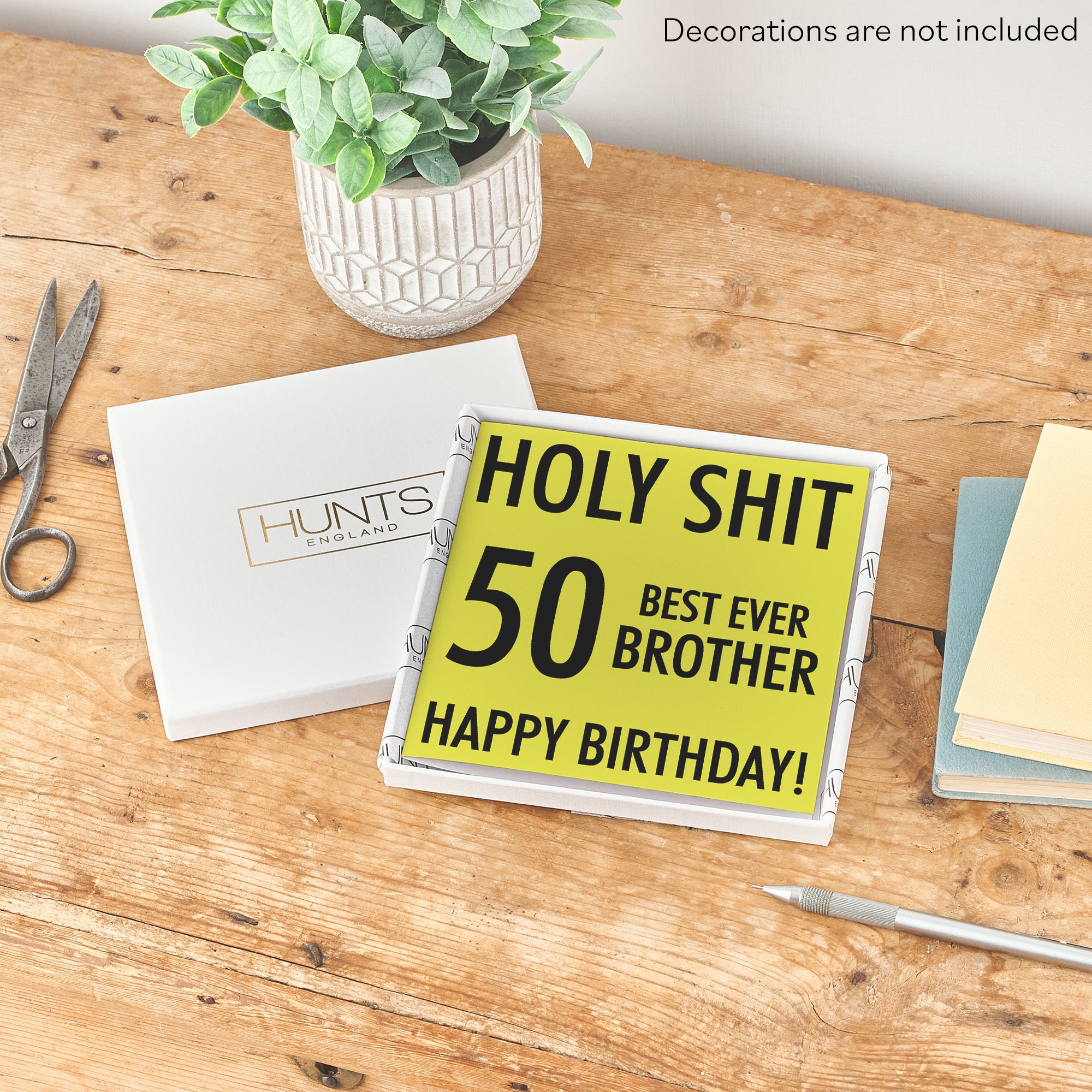 Boxed 50th Brother Birthday Card Holy Shit - Default Title (B0D5RNXWQM)