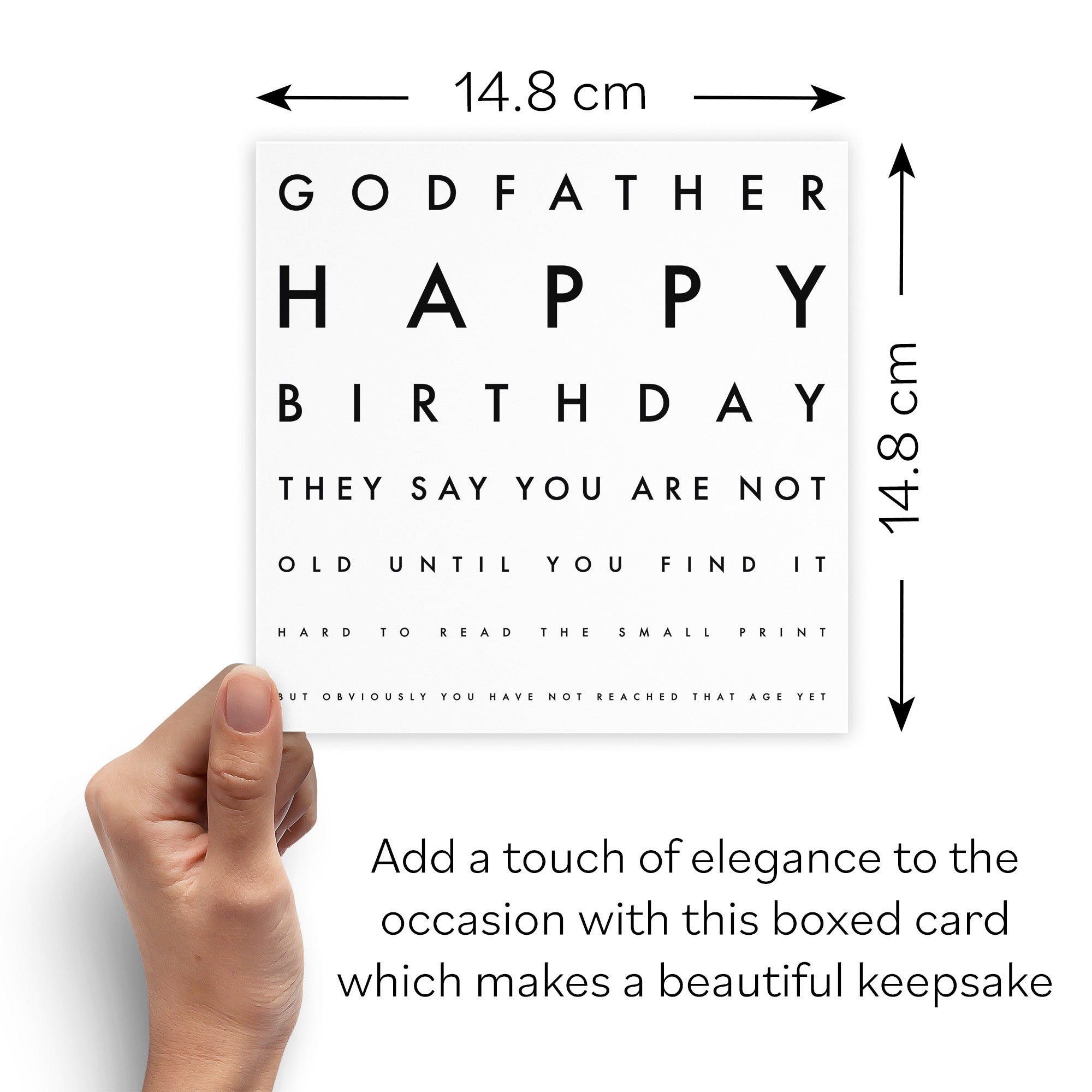 Boxed Godfather Funny Eye Sight Birthday Card Letters - Default Title (B0D5RNZRXG)