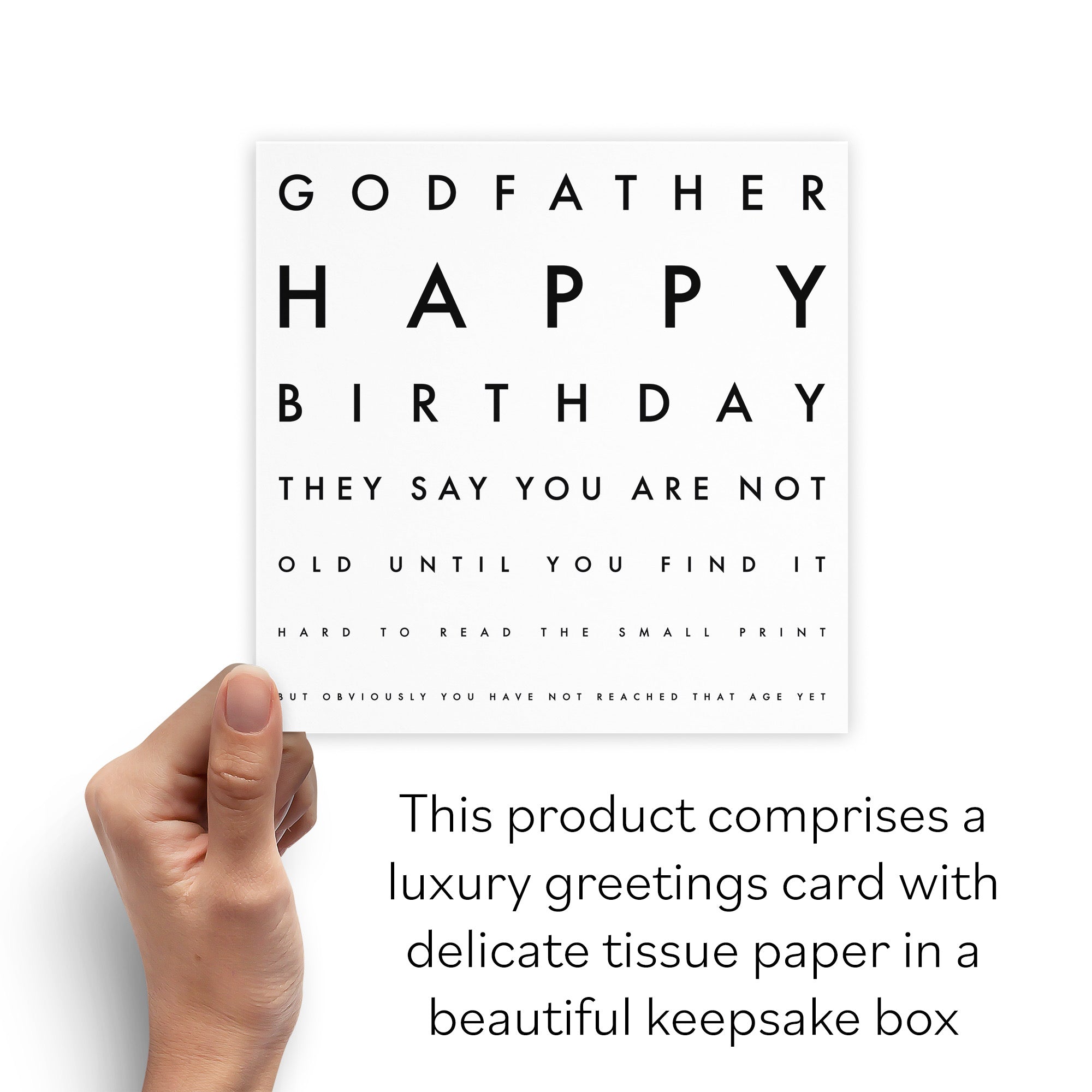 Boxed Godfather Funny Eye Sight Birthday Card Letters - Default Title (B0D5RNZRXG)