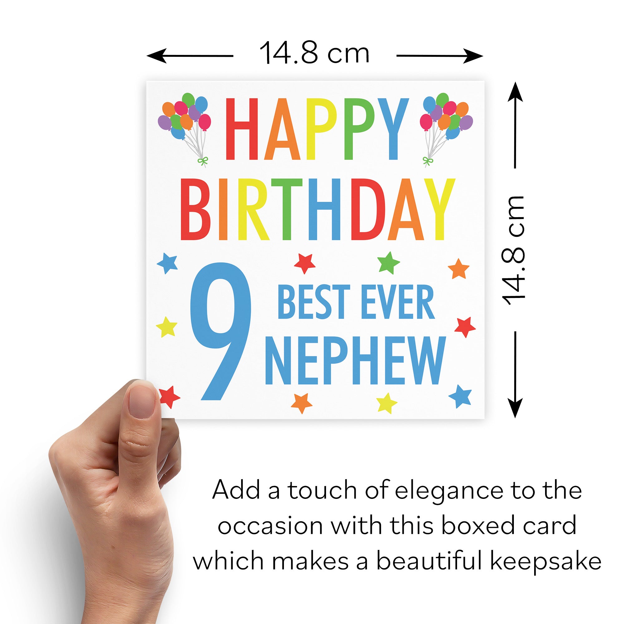 Boxed 9th Nephew Birthday Card Colourful - Default Title (B0D5RP1S4Z)