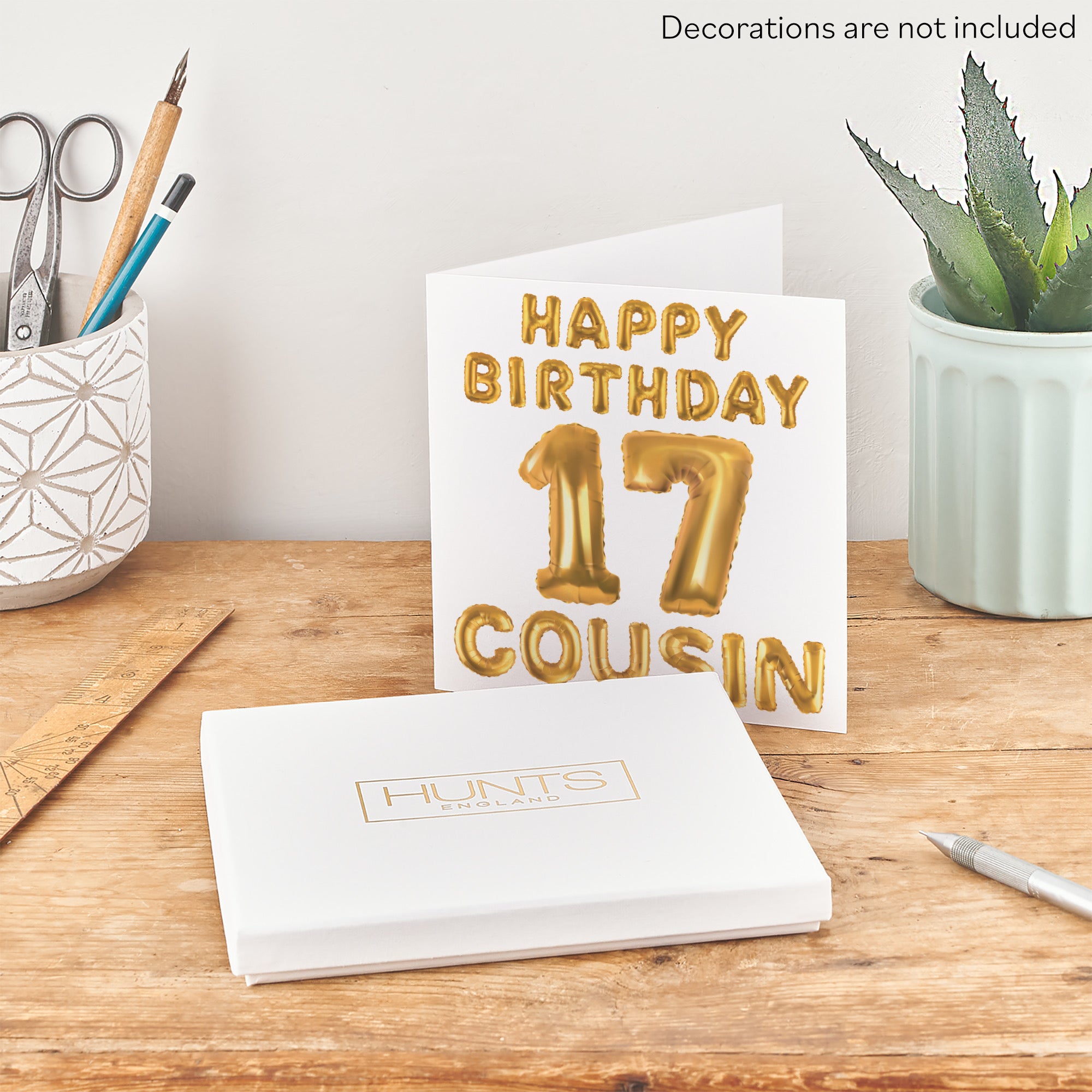 Boxed 17th Cousin Birthday Card Balloon - Default Title (B0D5RP22Y7)