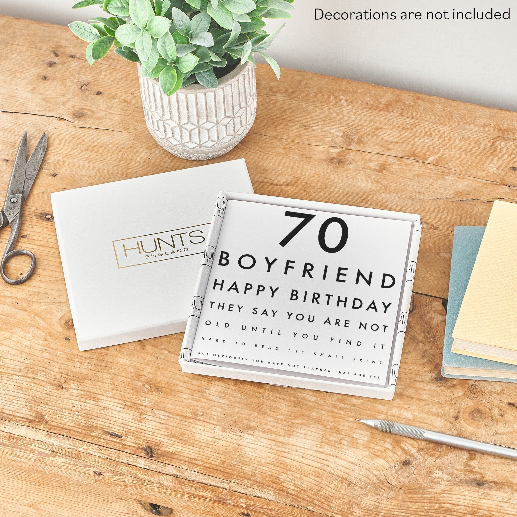 Boxed 70th Boyfriend Funny Eye Sight Birthday Card Letters - Default Title (B0D5RP2CMN)