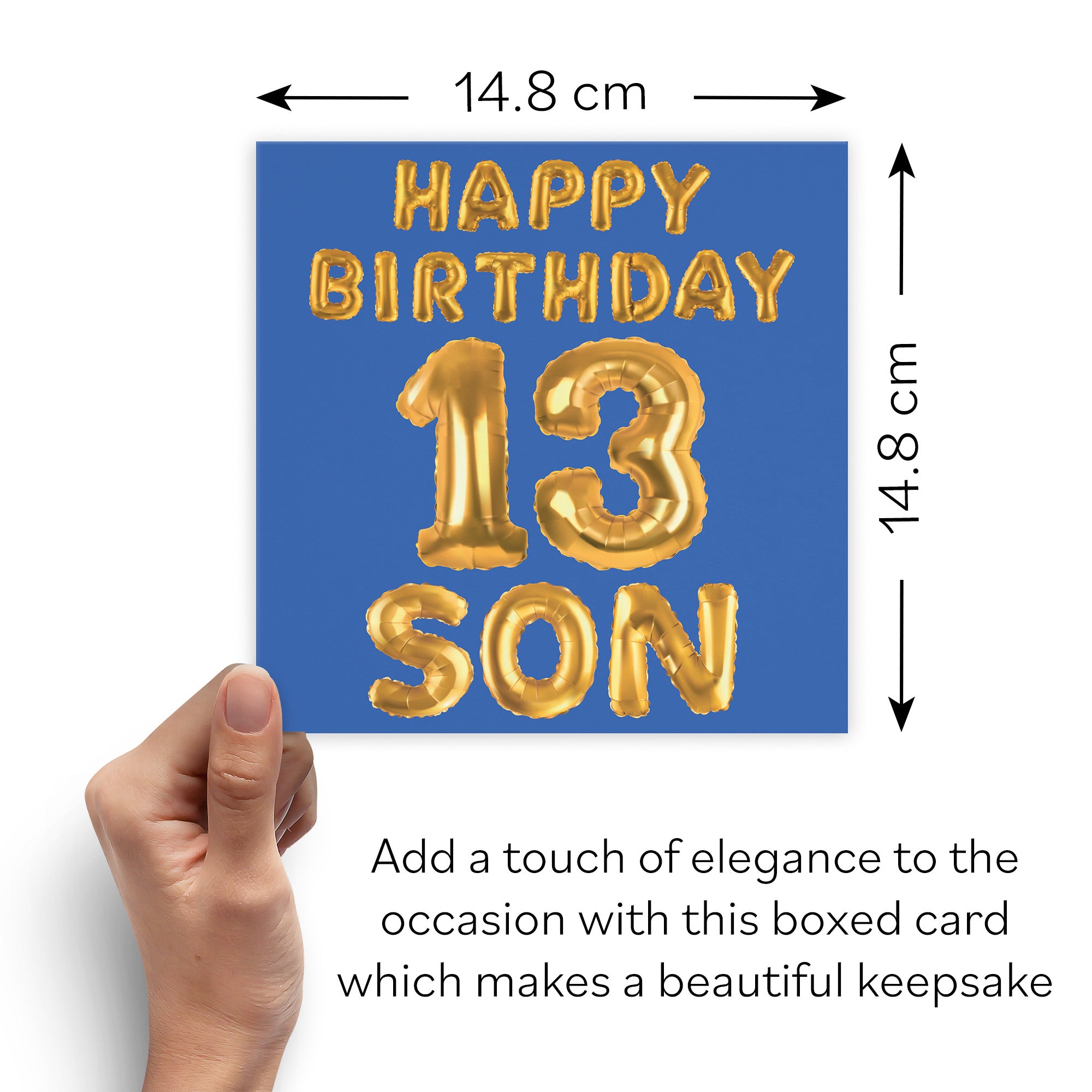 Boxed 13th Son Birthday Card Balloon - Default Title (B0D5RP2V25)