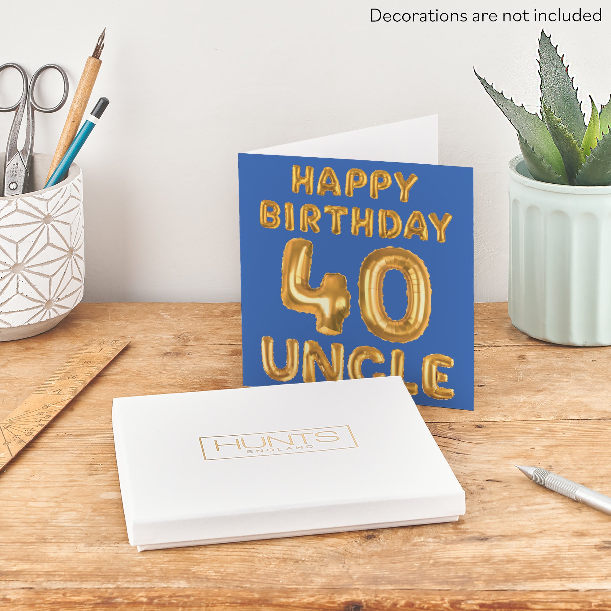 Boxed 40th Uncle Birthday Card Balloon - Default Title (B0D5RP3CG3)