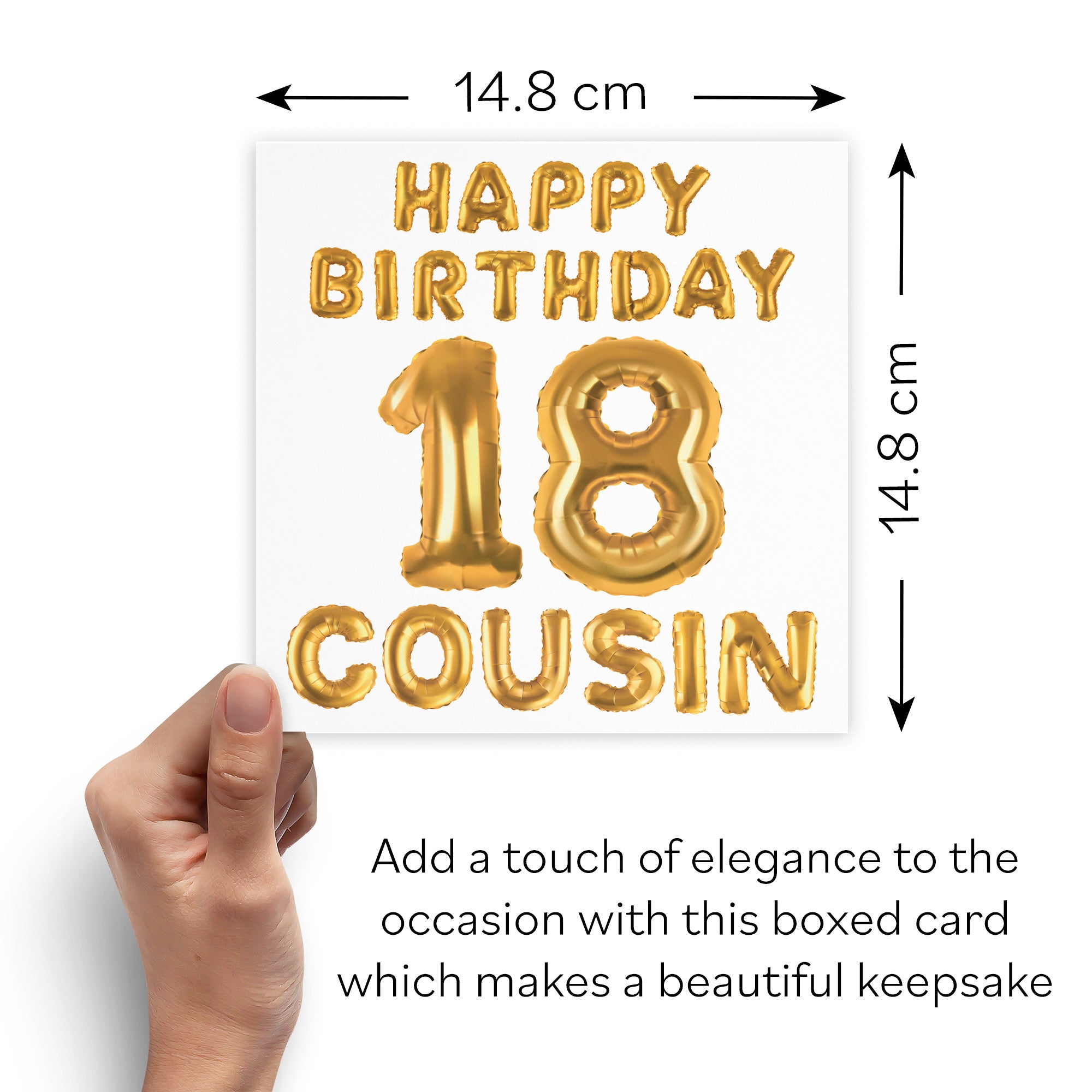 Boxed 18th Cousin Birthday Card Balloon - Default Title (B0D5RP3CG5)