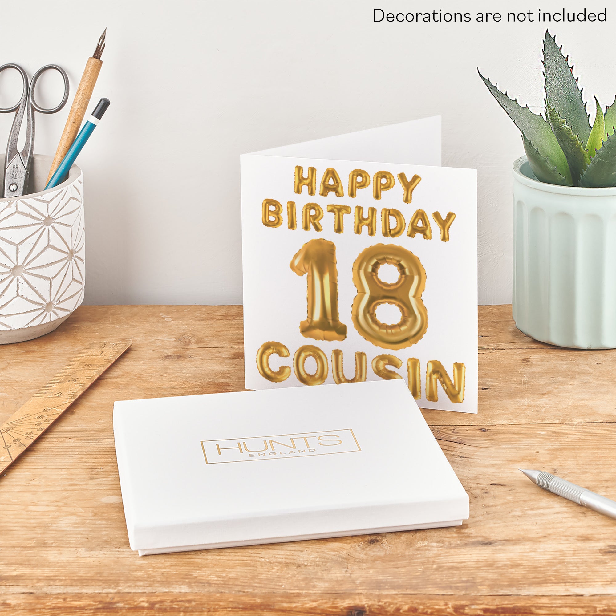 Boxed 18th Cousin Birthday Card Balloon - Default Title (B0D5RP3CG5)