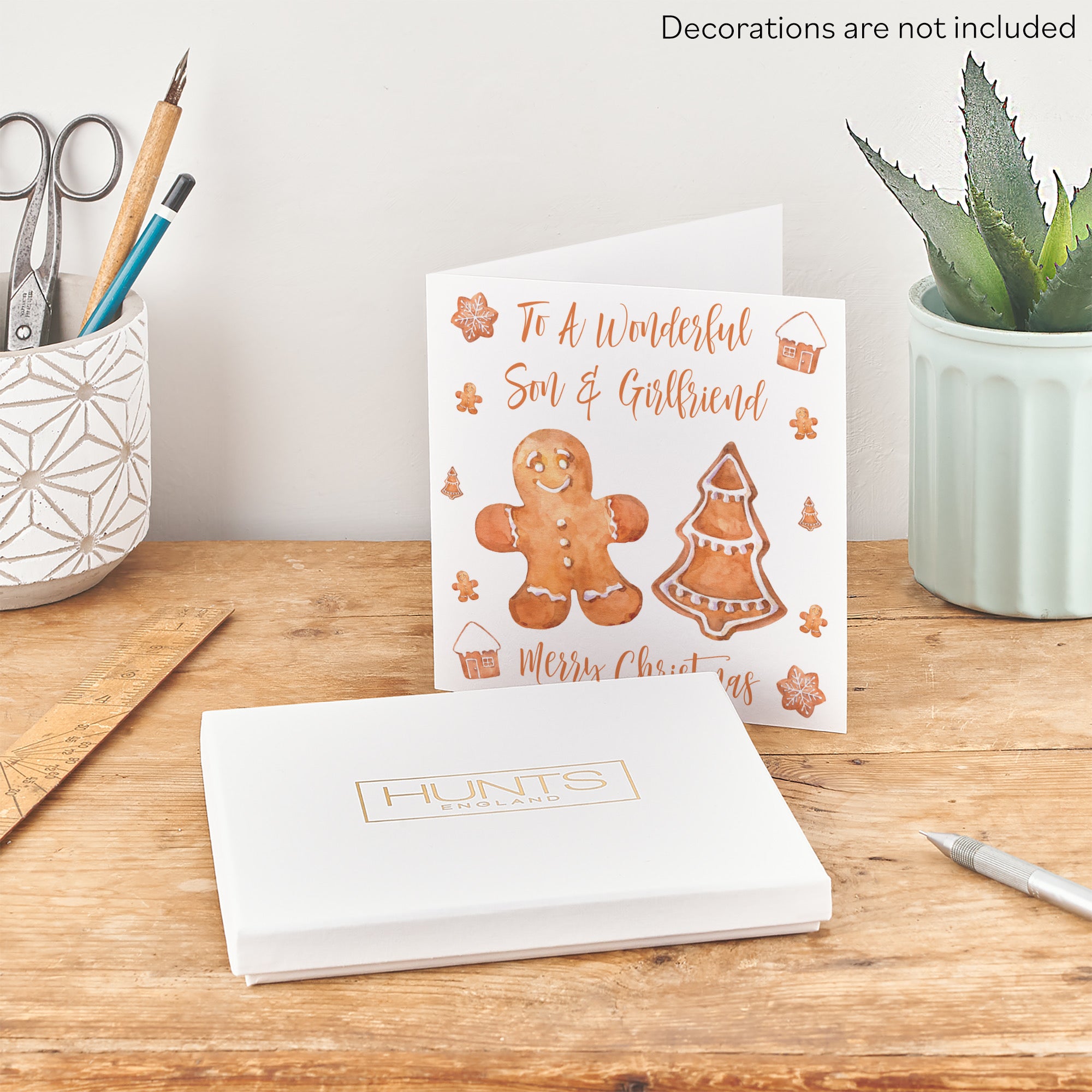 Boxed Son And Girlfriend Gingerbread Christmas Card - Default Title (B0D5RP5YJ1)