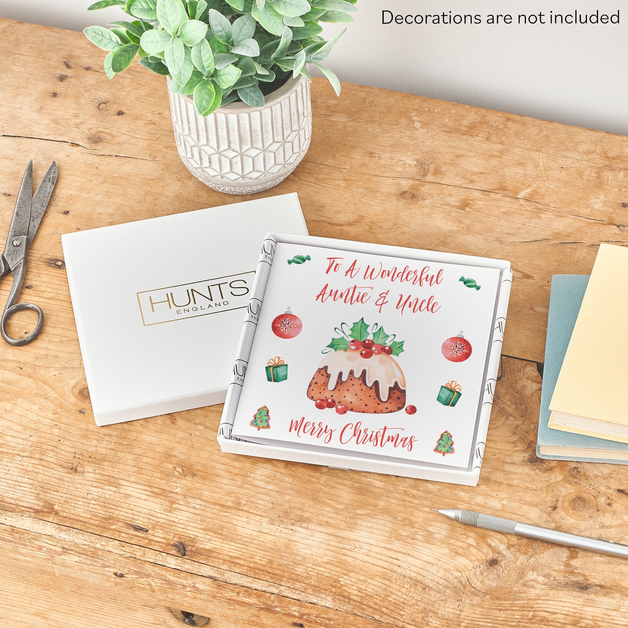 Boxed Auntie And Uncle Christmas Pudding Card - Default Title (B0D5RP7DLD)