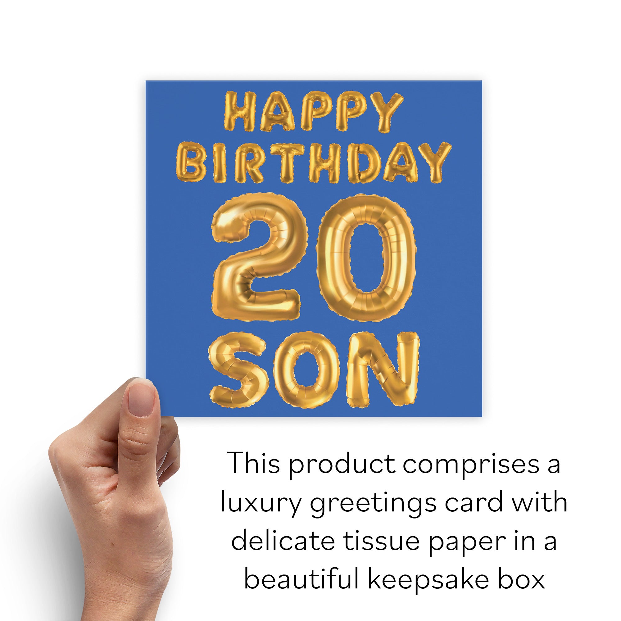 Boxed 20th Son Birthday Card Balloon - Default Title (B0D5RP7NXQ)