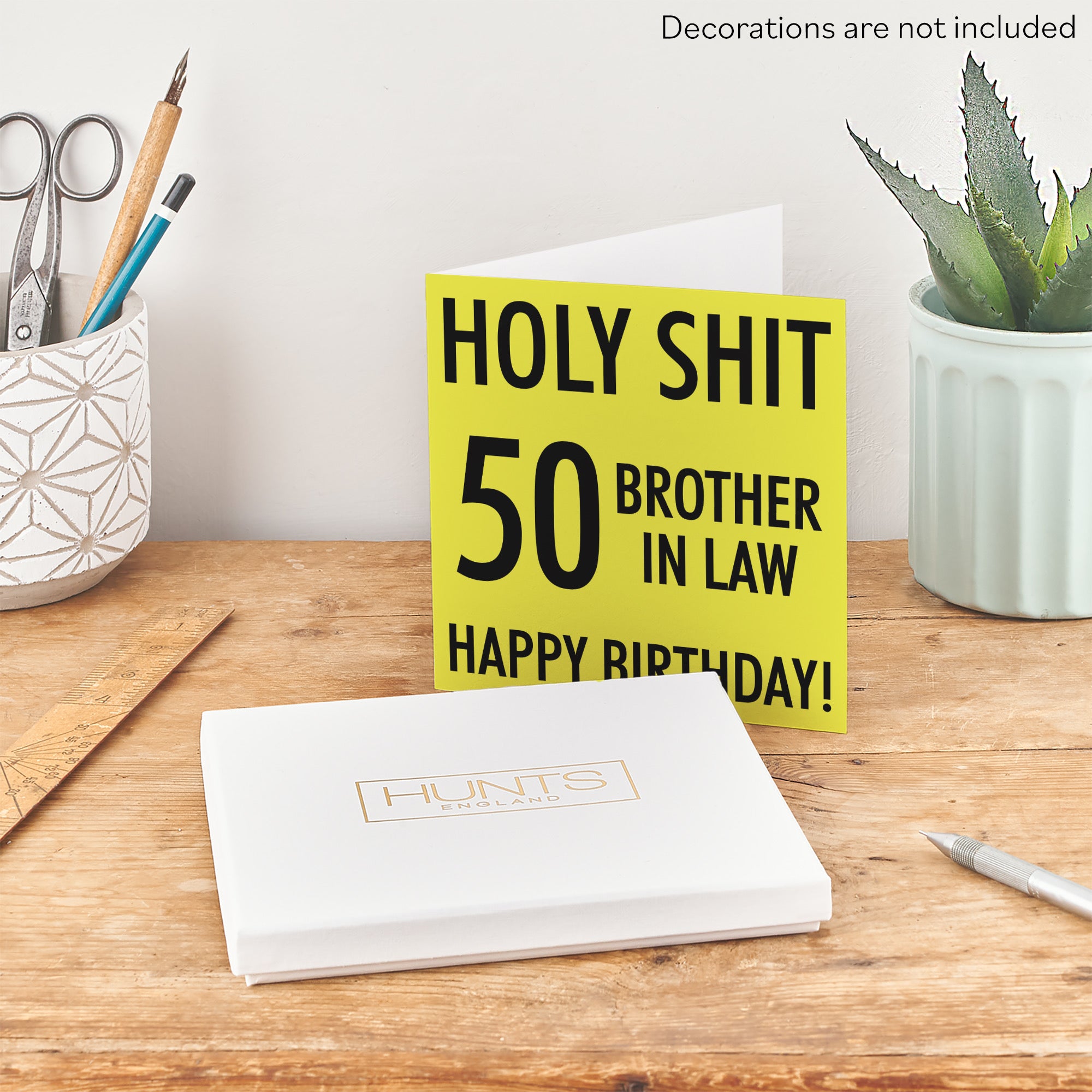 Boxed 50th Brother In Law Birthday Card Holy Shit - Default Title (B0D5RP7NZV)