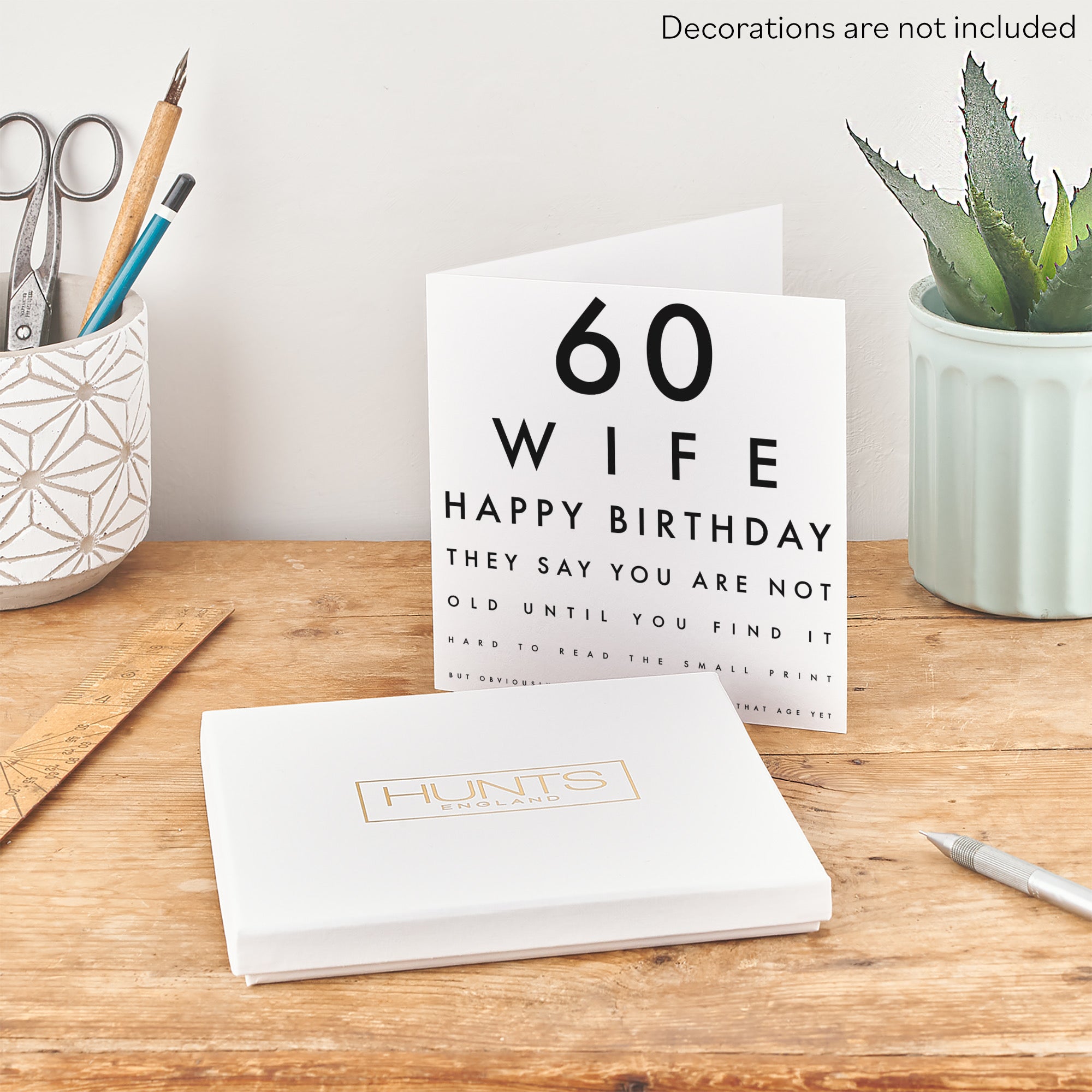 Boxed 60th Wife Eye Sight Joke Birthday Card Letters - Default Title (B0D5RPB6Z3)