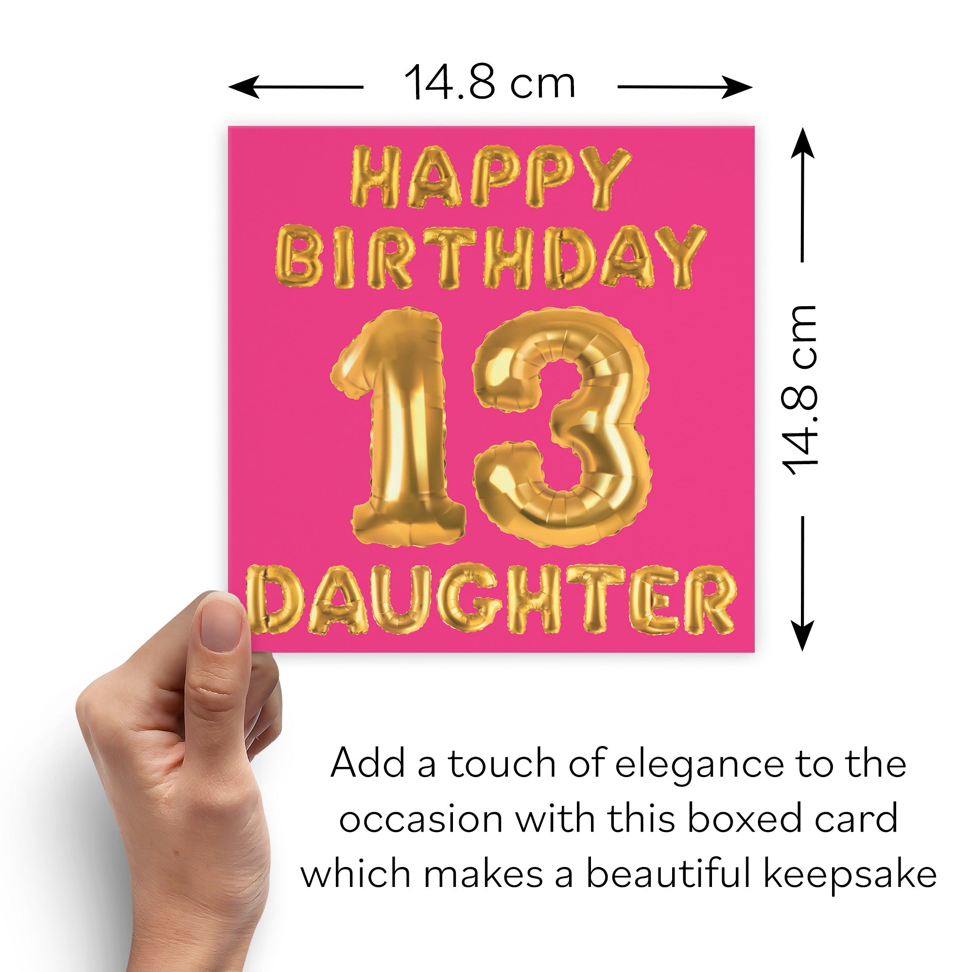 Boxed 13th Daughter Birthday Card Balloon - Default Title (B0D5RPBN3L)