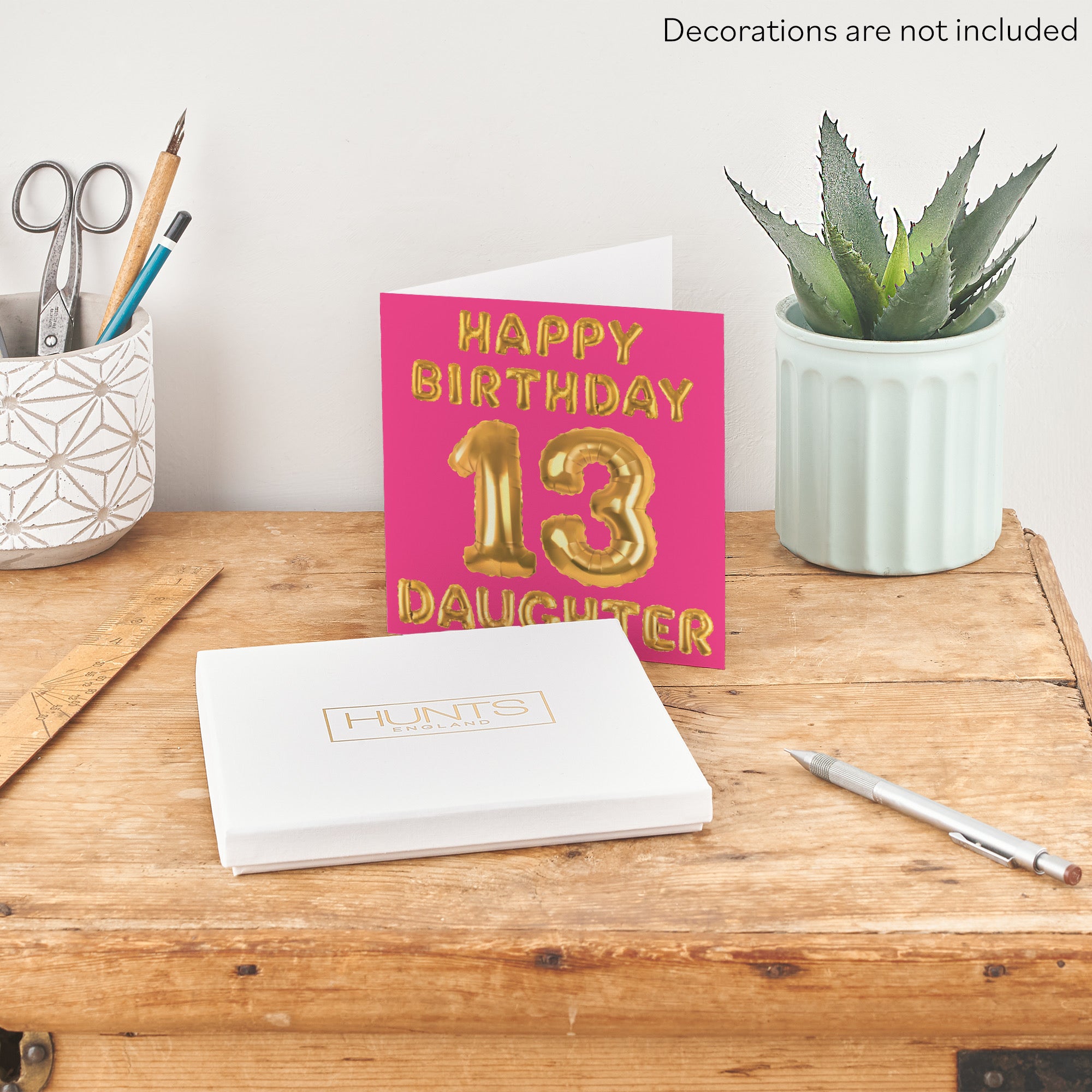 Boxed 13th Daughter Birthday Card Balloon - Default Title (B0D5RPBN3L)