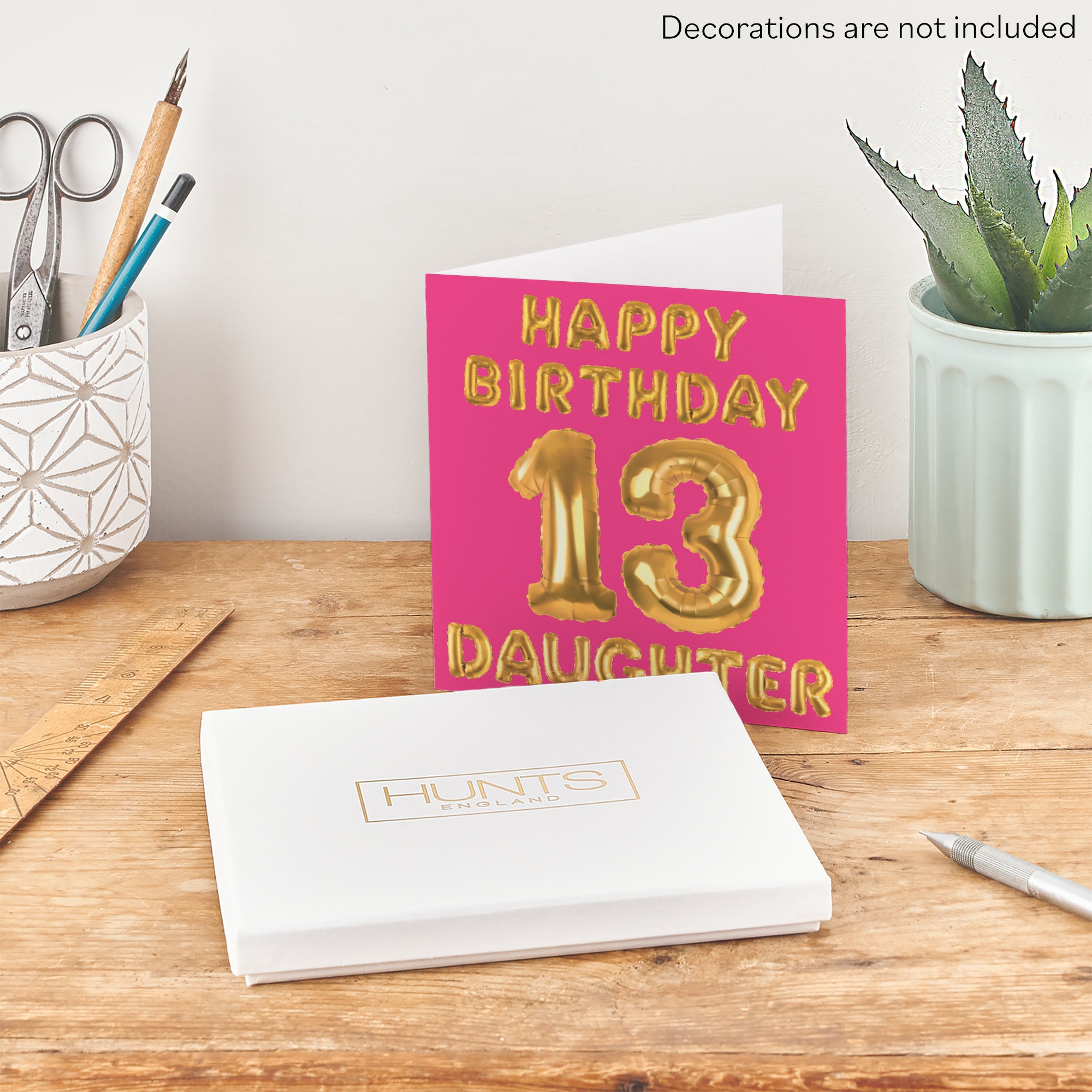 Boxed 13th Daughter Birthday Card Balloon - Default Title (B0D5RPBN3L)