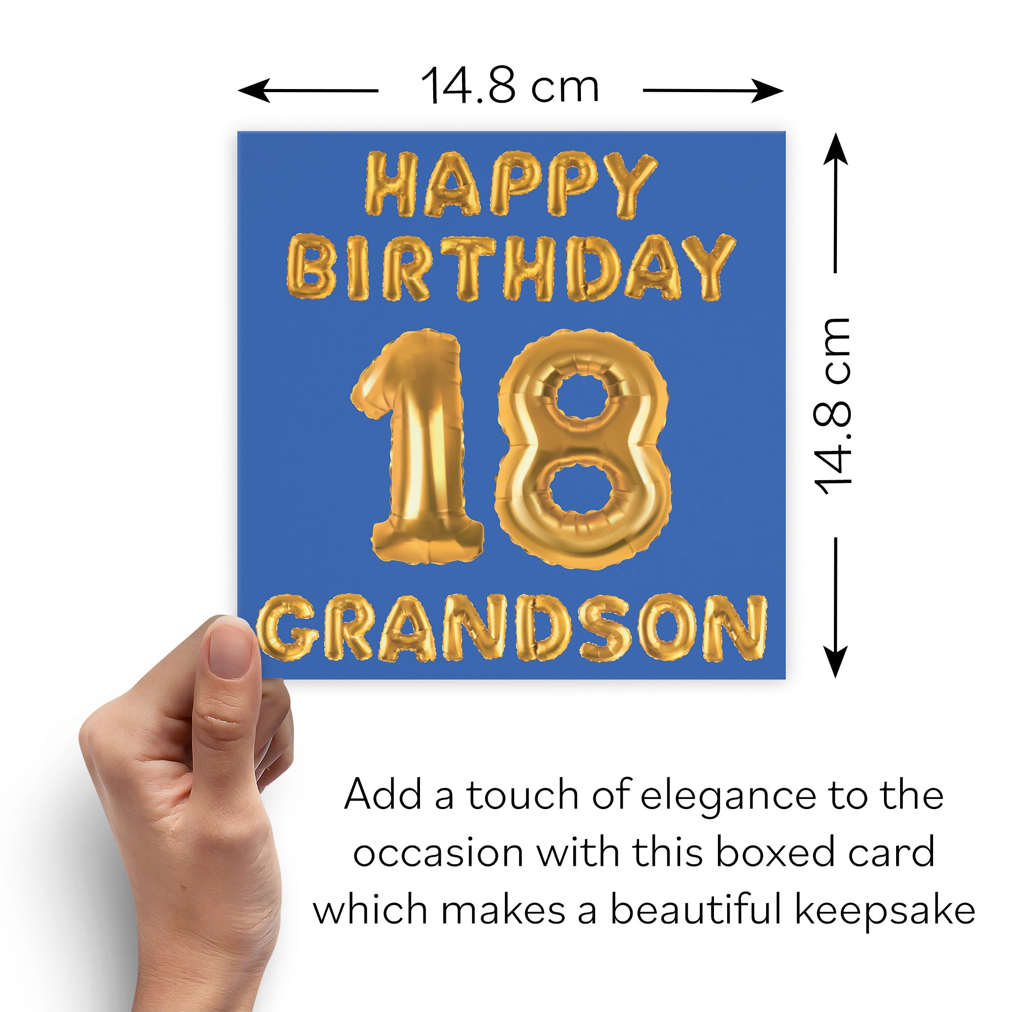 Boxed 18th Grandson Birthday Card Balloon - Default Title (B0D5RPC97C)