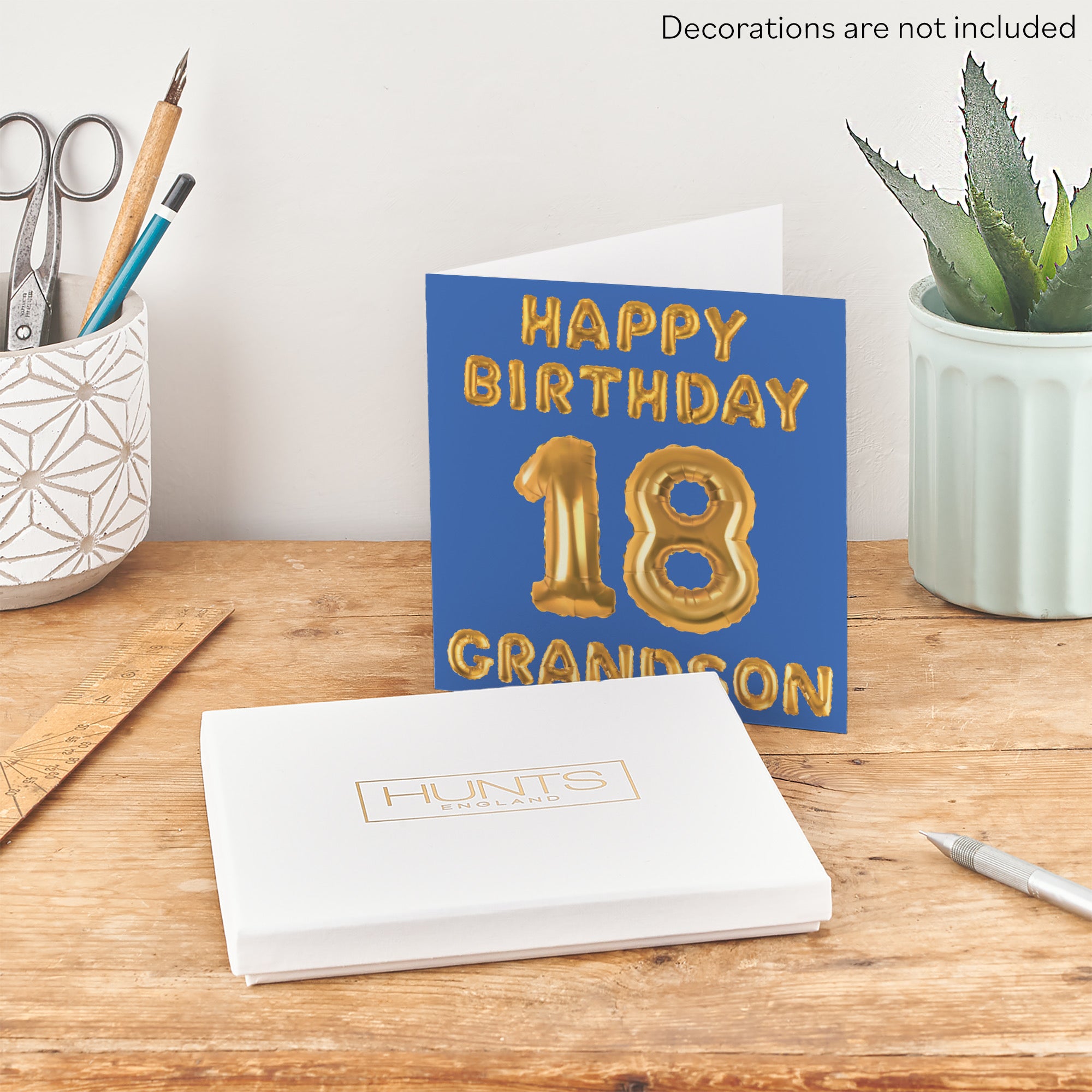 Boxed 18th Grandson Birthday Card Balloon - Default Title (B0D5RPC97C)