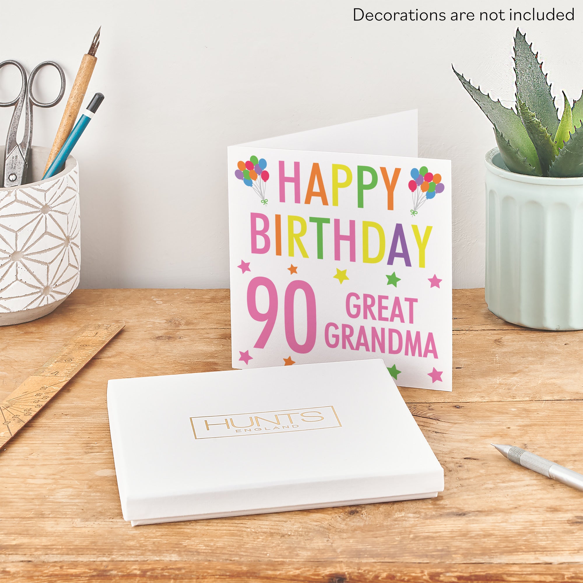 Boxed 90th Great Grandma Birthday Card Colourful - Default Title (B0D5RPG131)