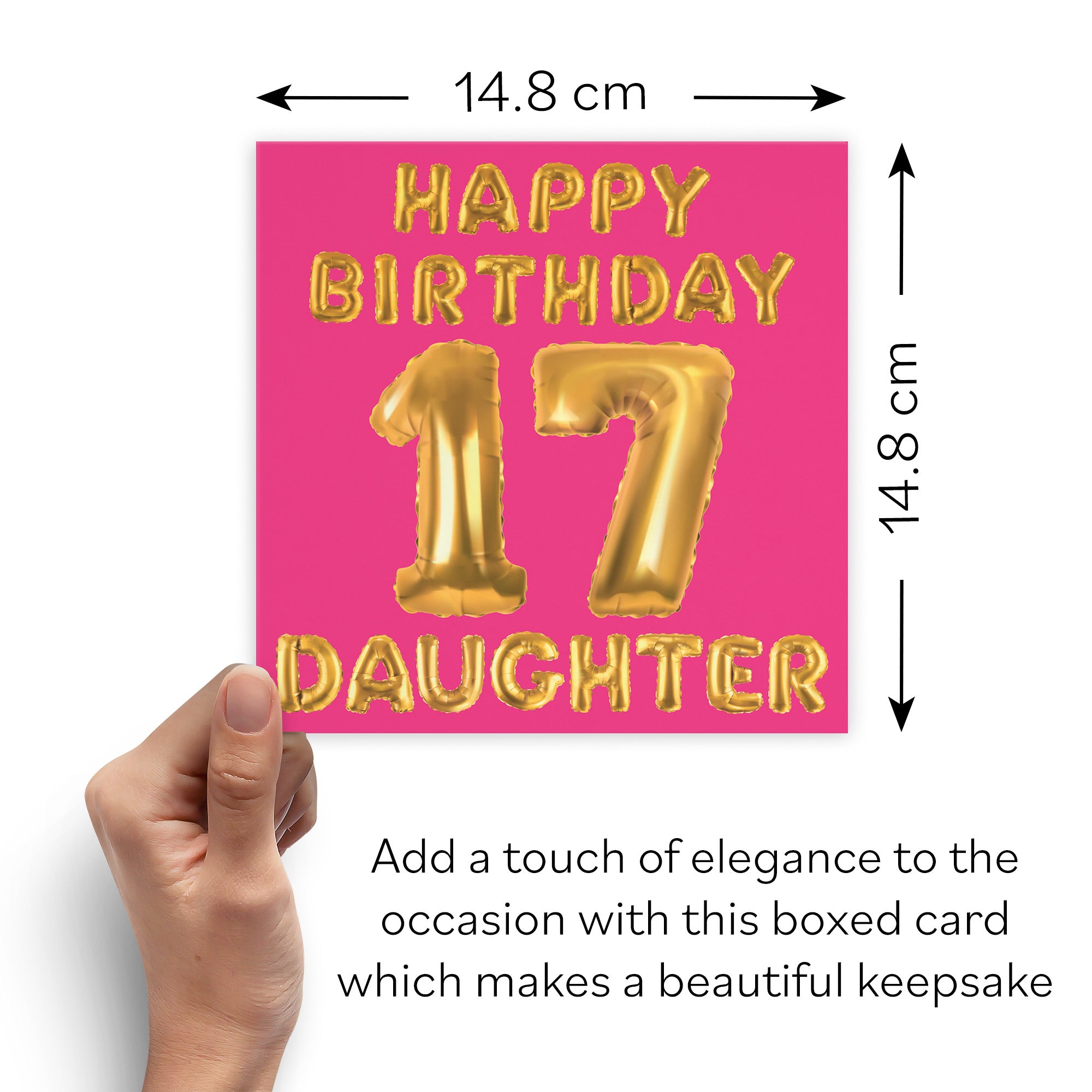 Boxed 17th Daughter Birthday Card Balloon - Default Title (B0D5RPH67P)