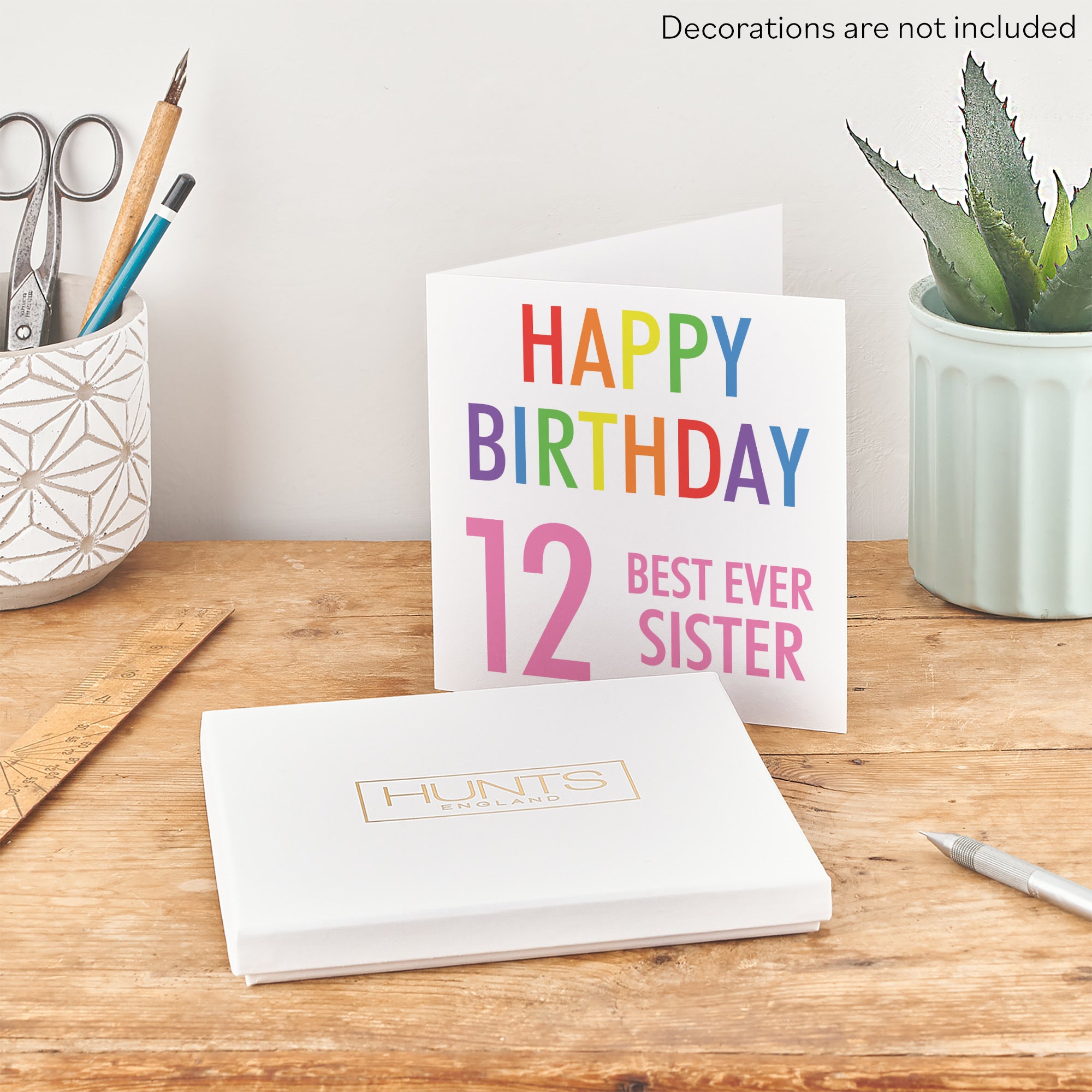 Boxed 12th Sister Birthday Card Colourful - Default Title (B0D5RPK6DZ)