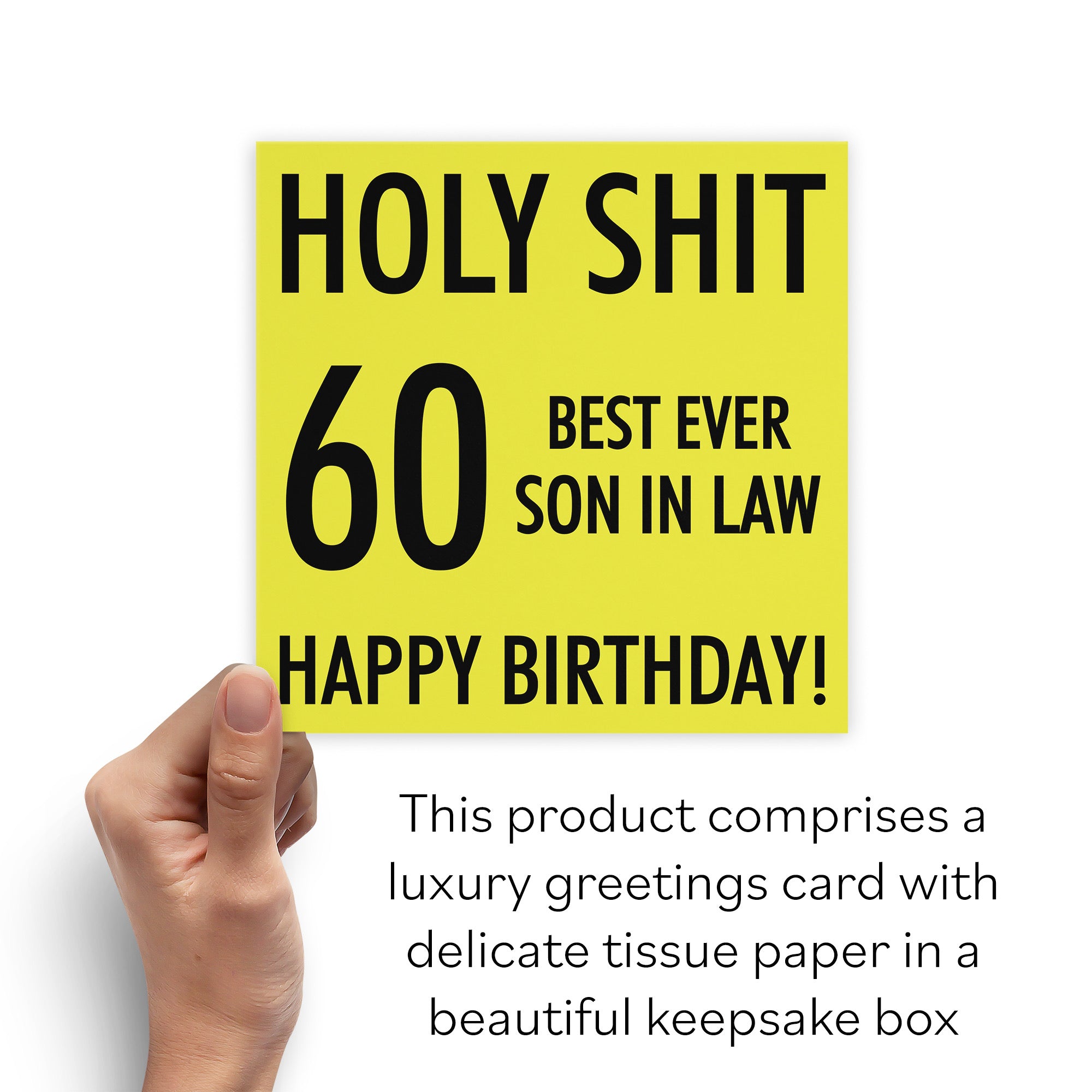 Boxed 60th Son In Law Birthday Card Holy Shit - Default Title (B0D5RPMV1M)