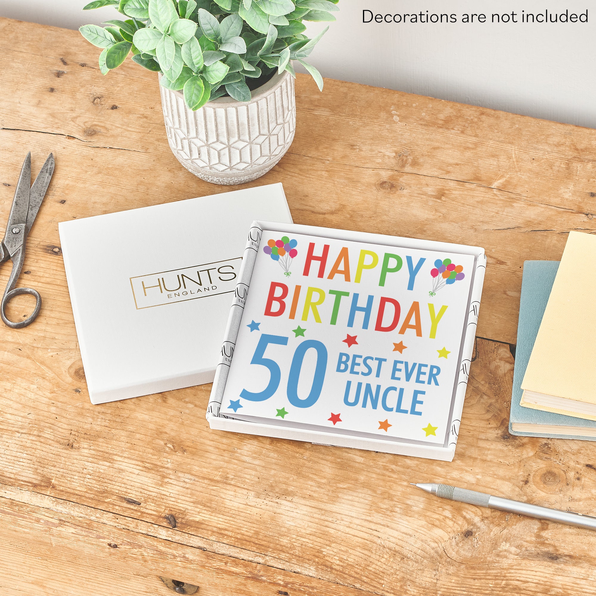 Boxed 50th Uncle Birthday Card Colourful - Default Title (B0D5RPP71W)