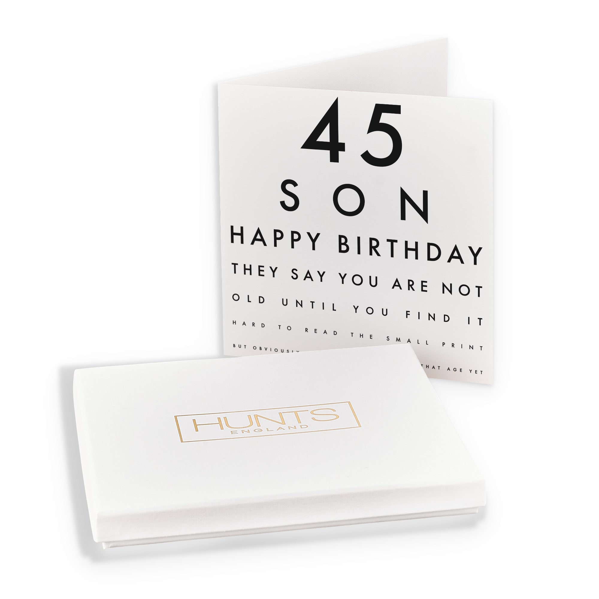 Boxed 45th Son Eye Sight Joke Birthday Card Letters - Default Title (B0D5RPPQG3)