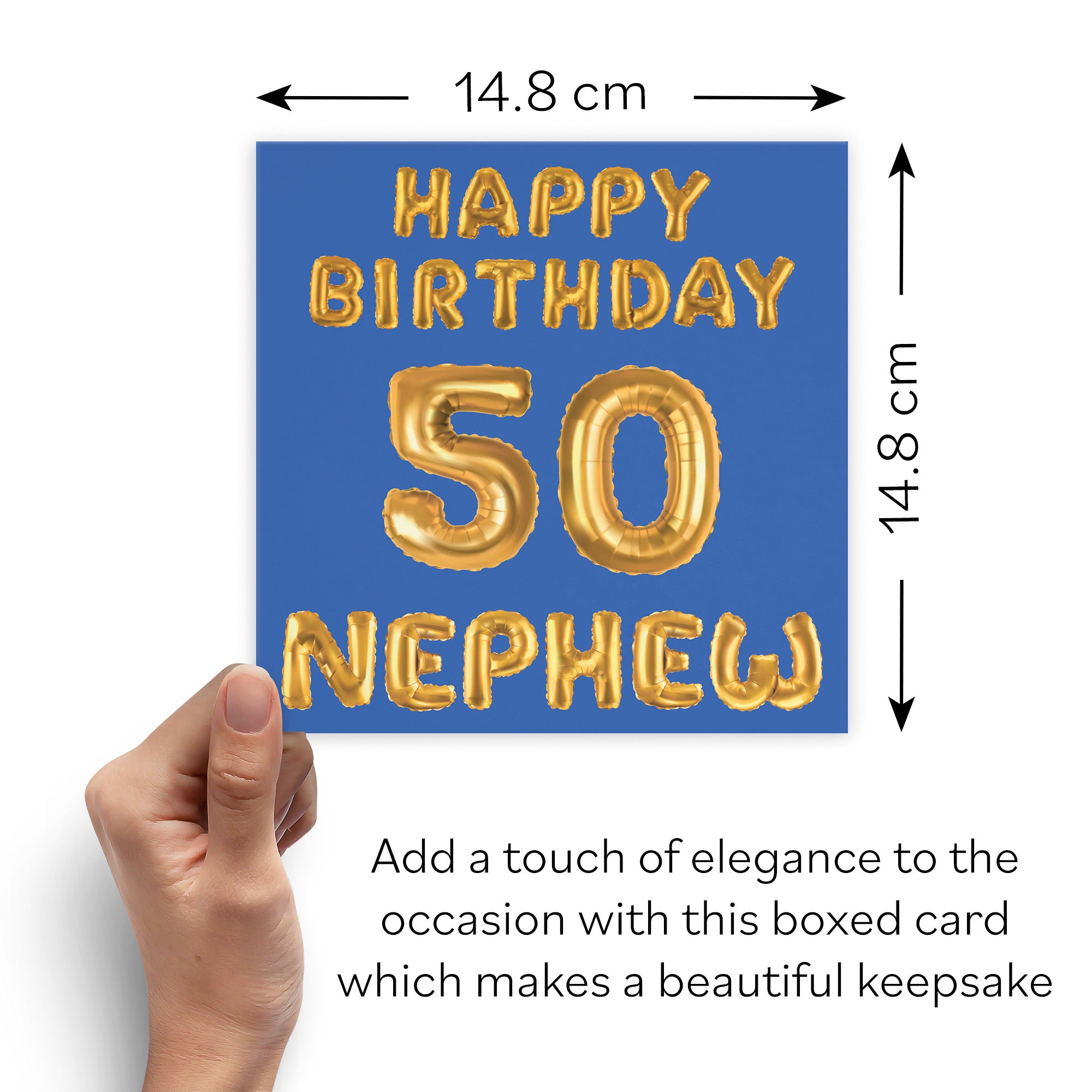 Boxed 50th Nephew Birthday Card Balloon - Default Title (B0D5RPR3DR)