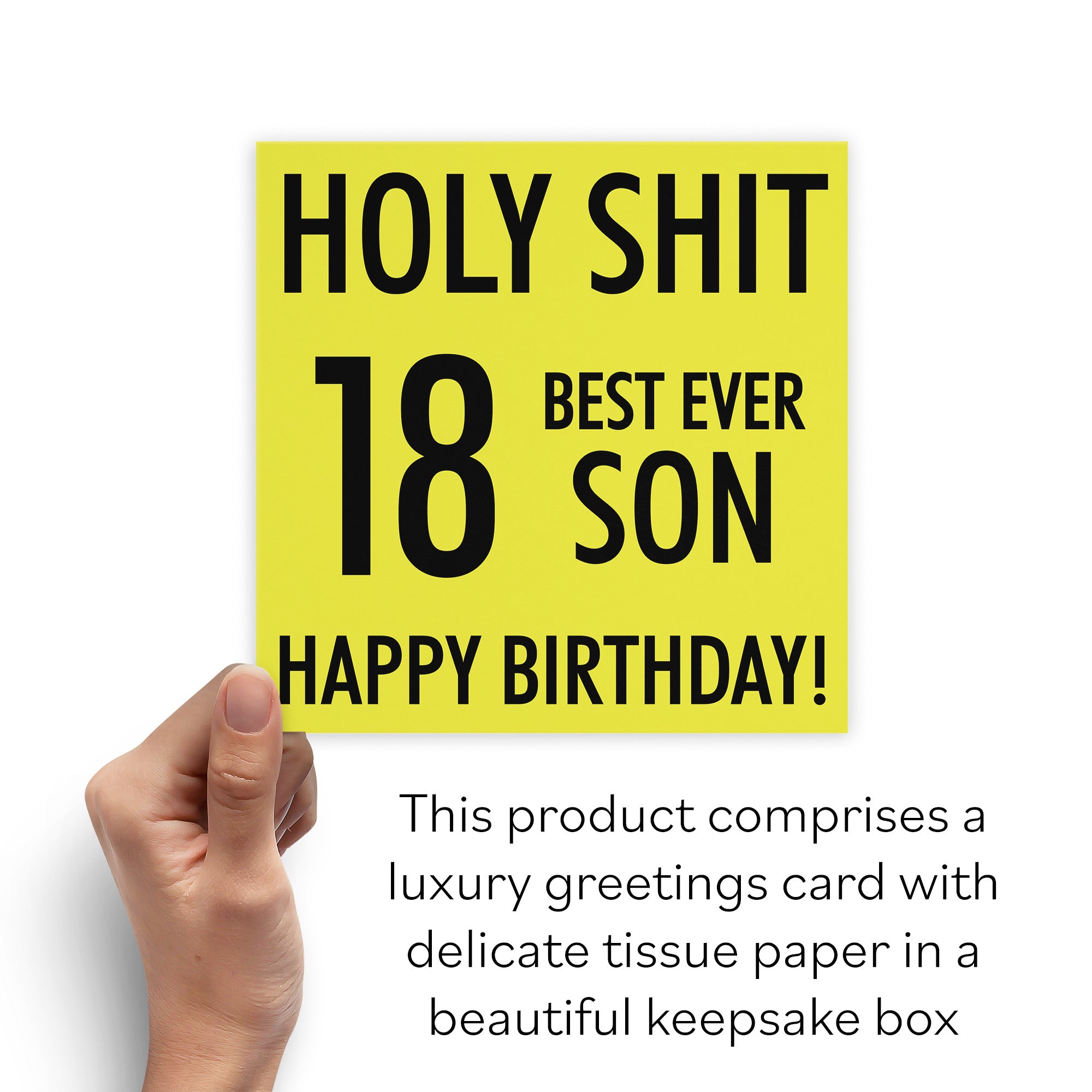 Boxed 18th Son Birthday Card Holy Shit - Default Title (B0D5RPS9WS)