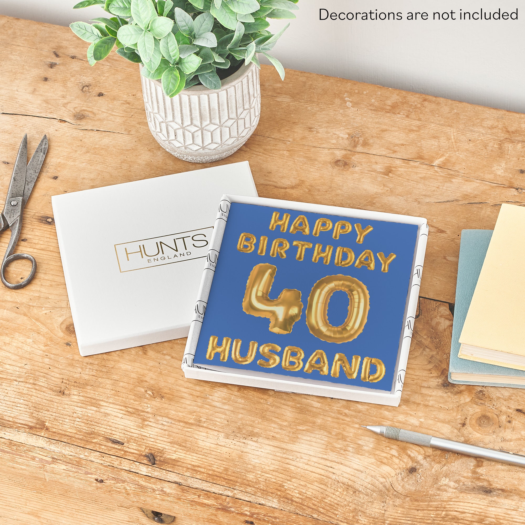 Boxed 40th Husband Birthday Card Balloon - Default Title (B0D5RPTP6G)