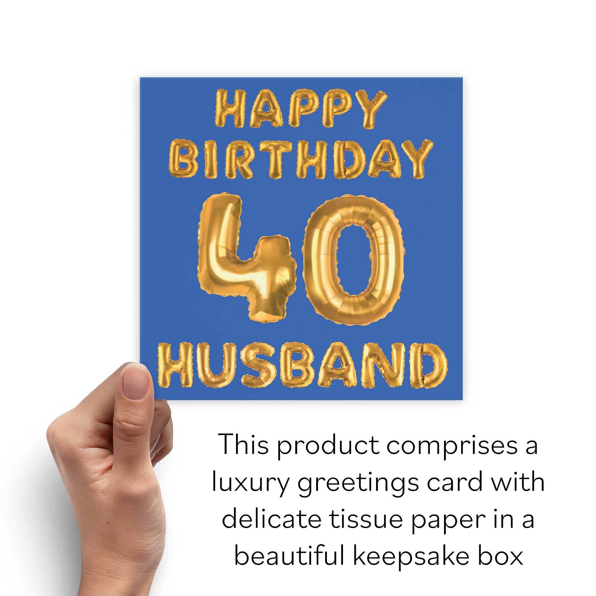 Boxed 40th Husband Birthday Card Balloon - Default Title (B0D5RPTP6G)