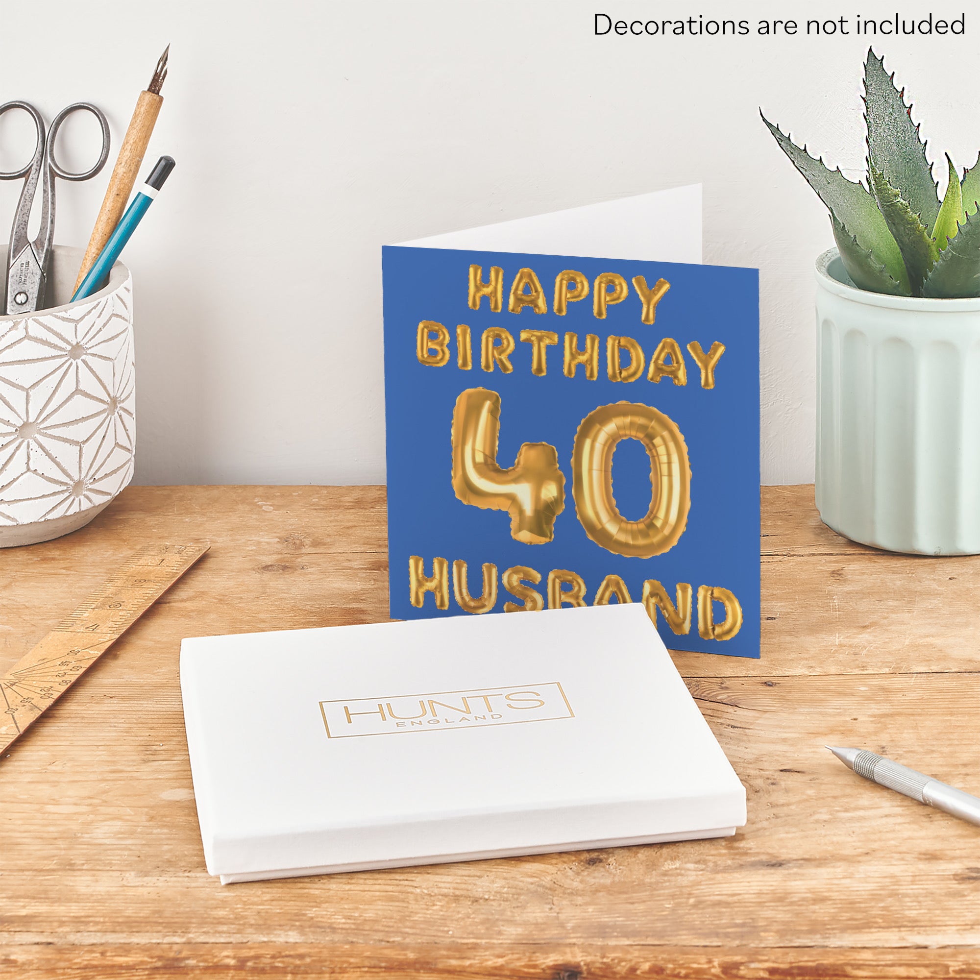 Boxed 40th Husband Birthday Card Balloon - Default Title (B0D5RPTP6G)