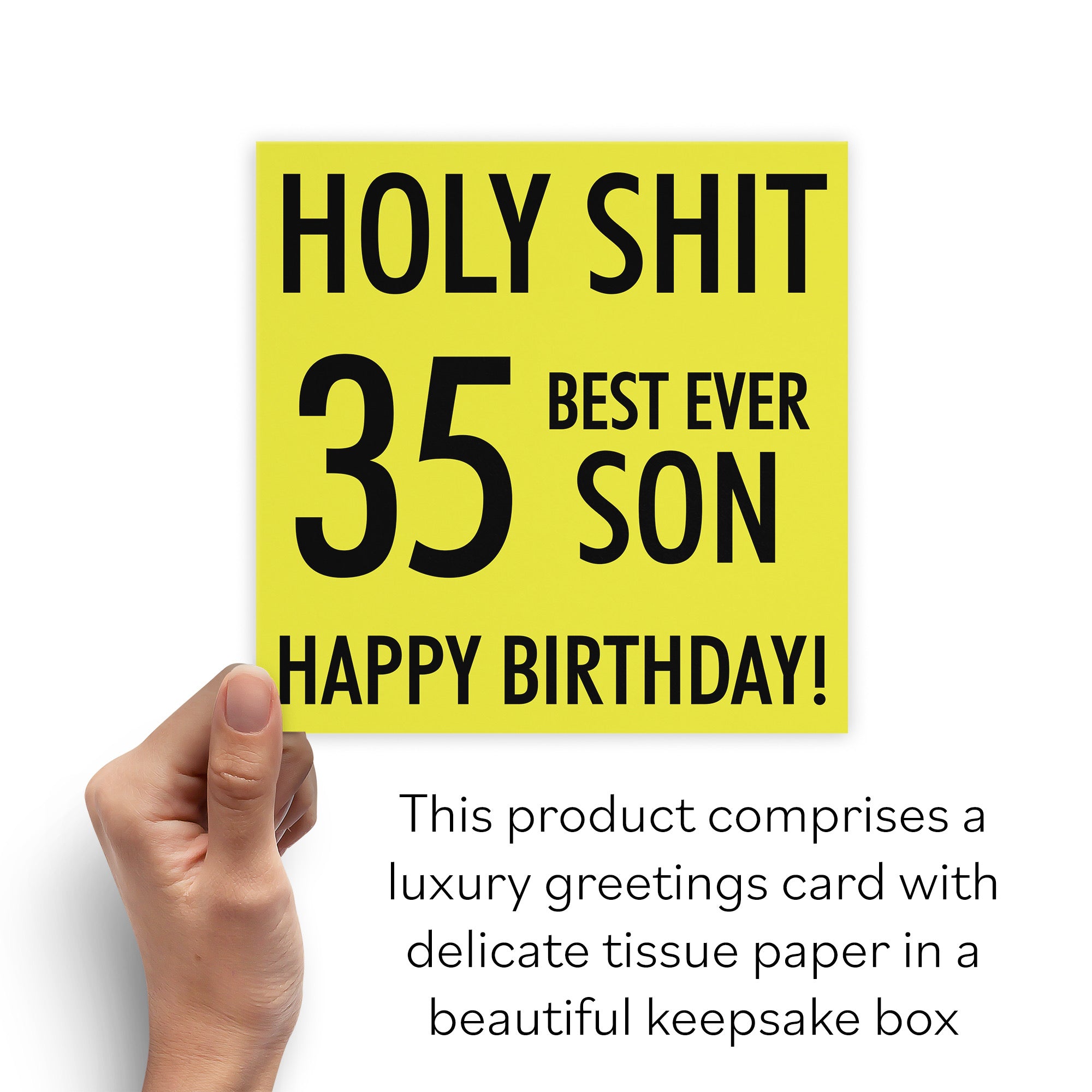 Boxed 35th Son Birthday Card Holy Shit - Default Title (B0D5RPVS9S)