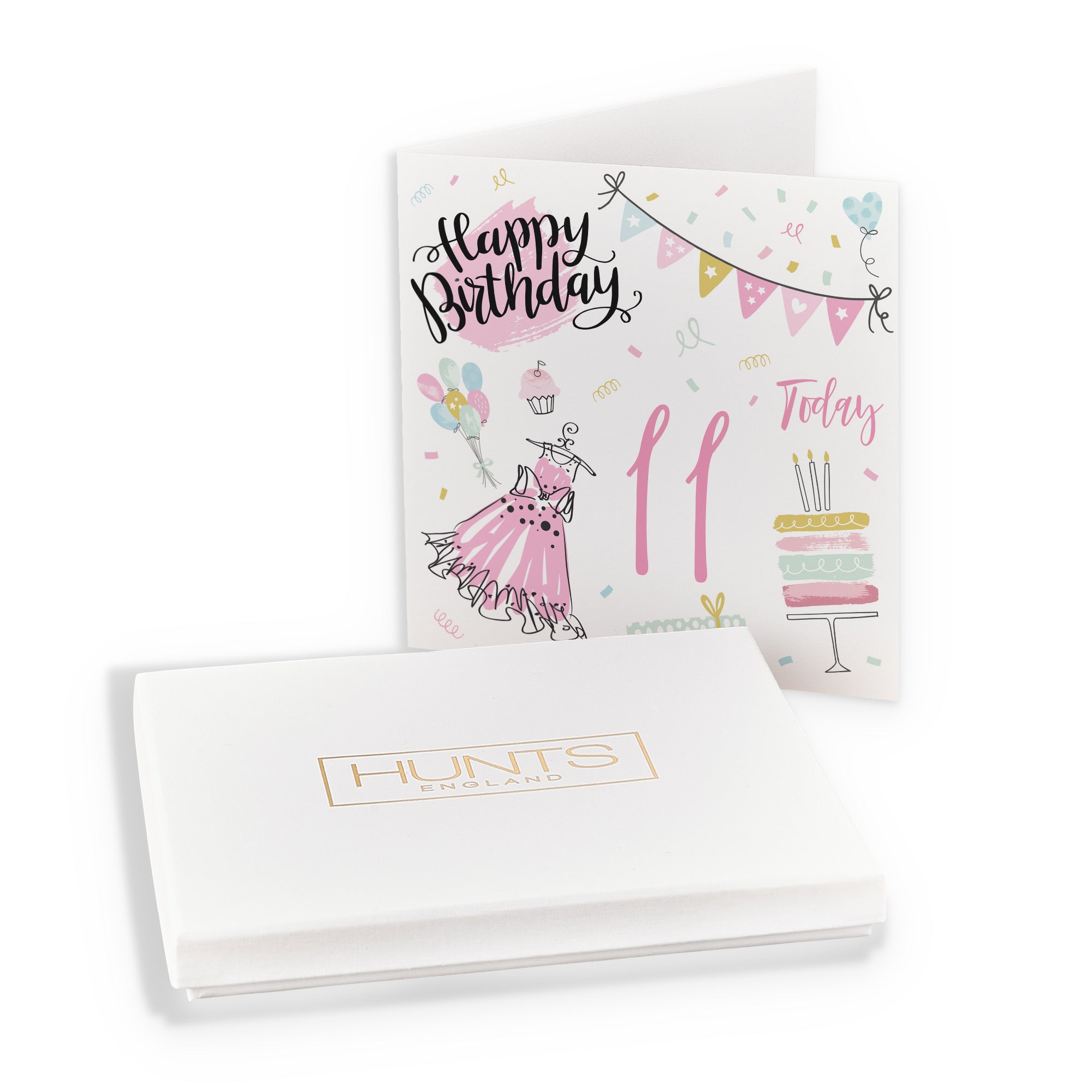 Boxed 11th Girl Birthday Card Party - Default Title (B0D5RPX877)