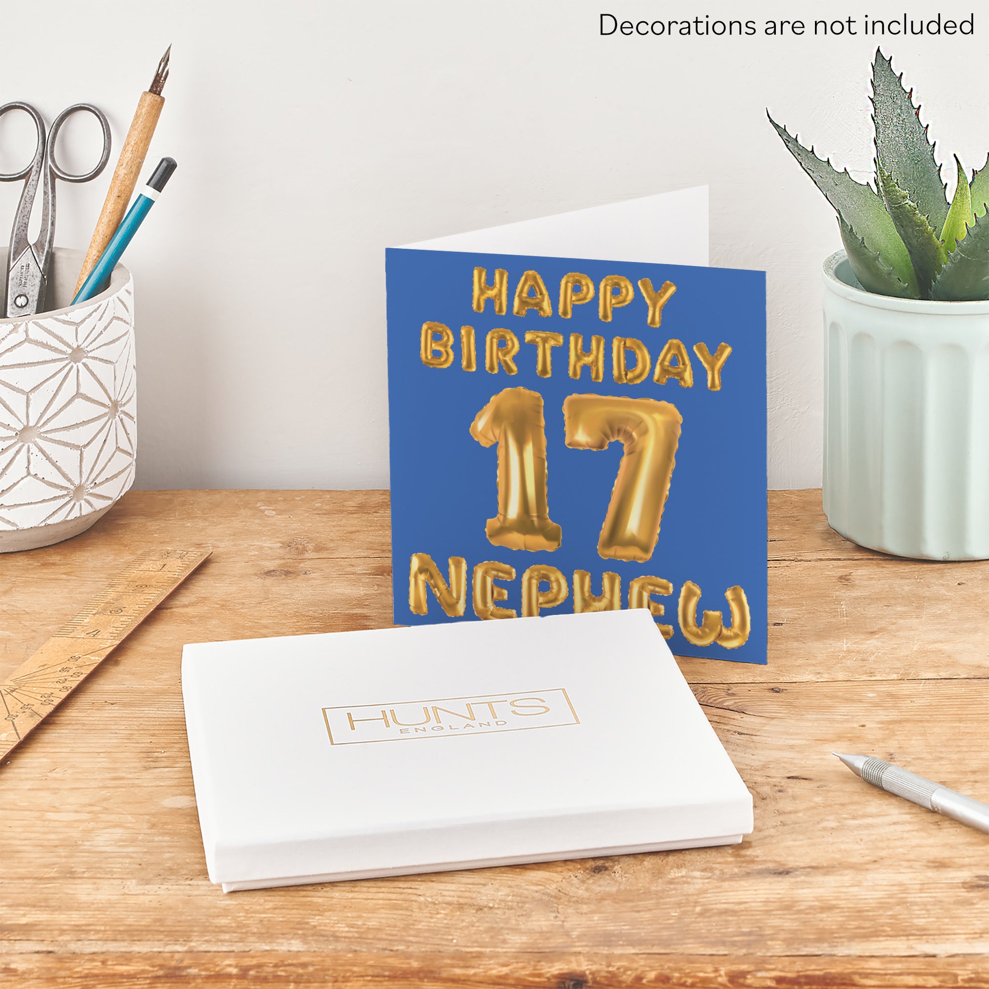 Boxed 17th Nephew Birthday Card Balloon - Default Title (B0D5RPYC58)