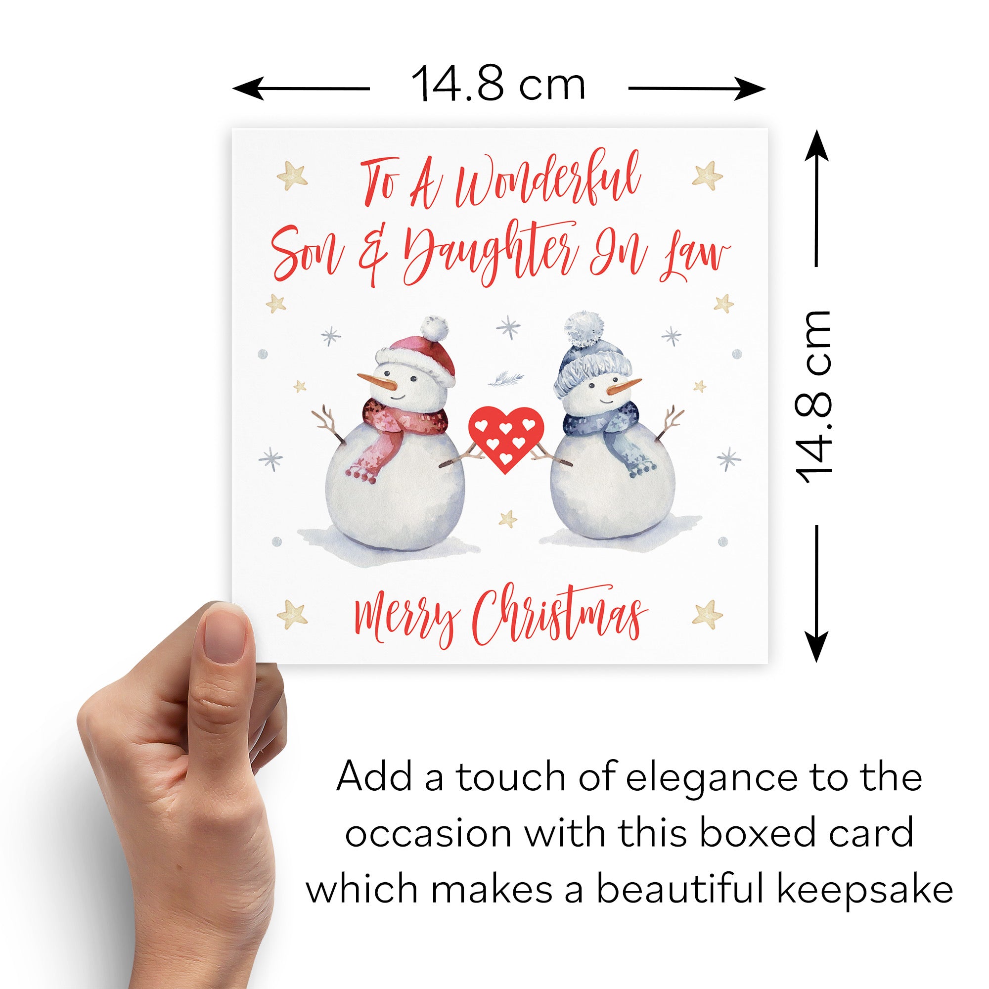 Boxed Son And Daughter In Law Snowman Christmas Card - Default Title (B0D5RQB3C7)