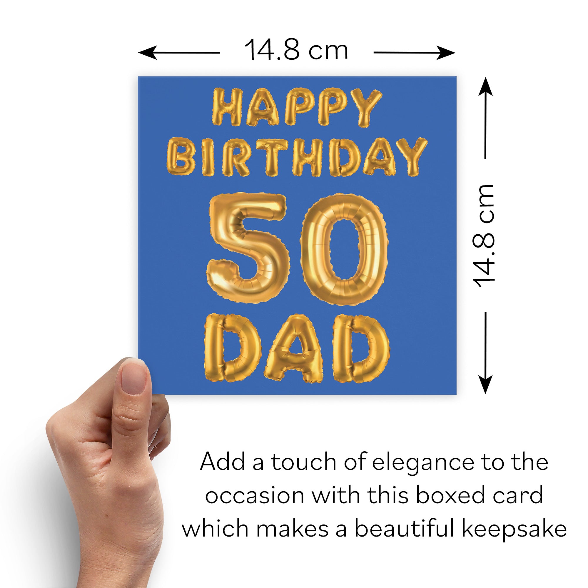 Boxed 50th Dad Birthday Card Balloon - Default Title (B0D5RQGH4Z)