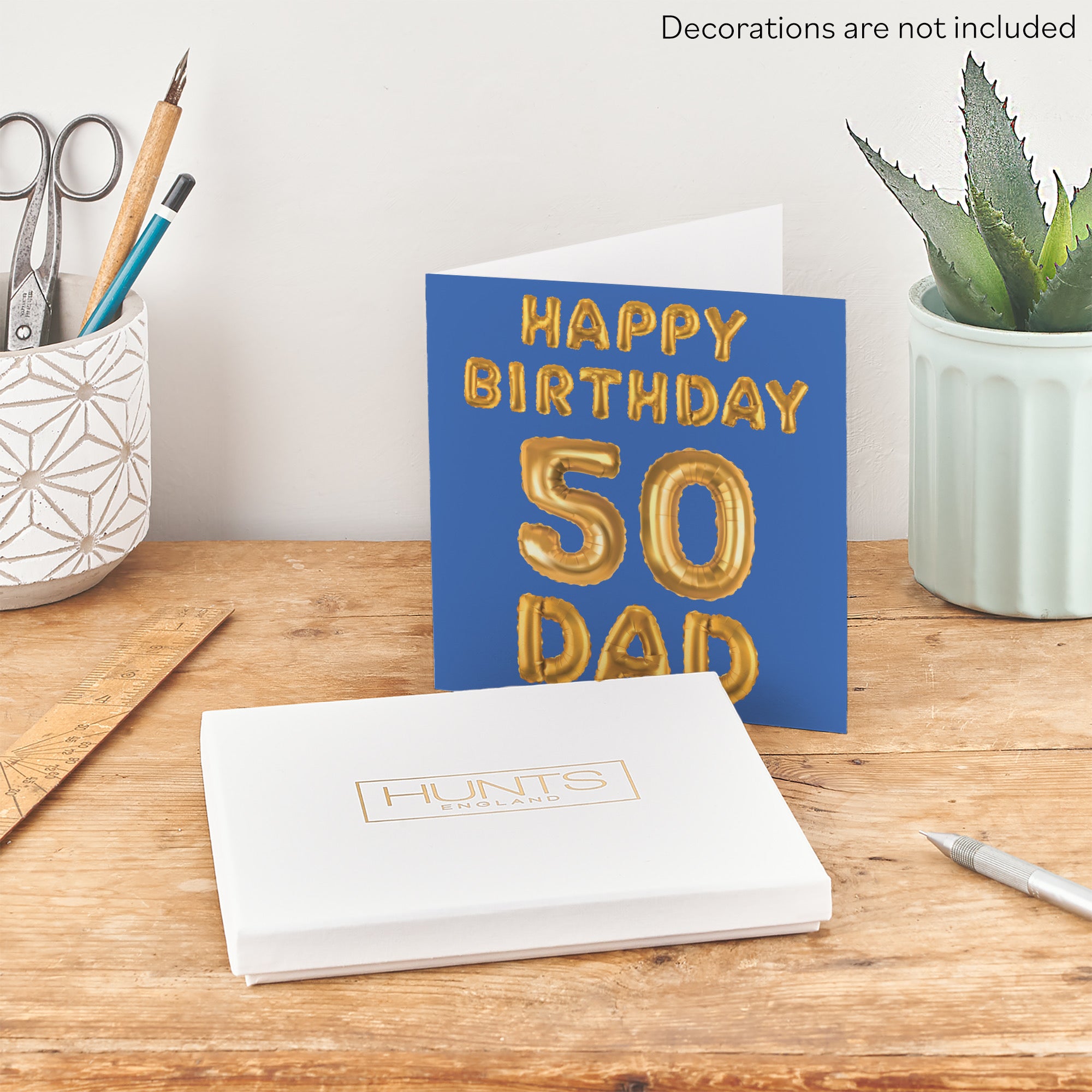 Boxed 50th Dad Birthday Card Balloon - Default Title (B0D5RQGH4Z)